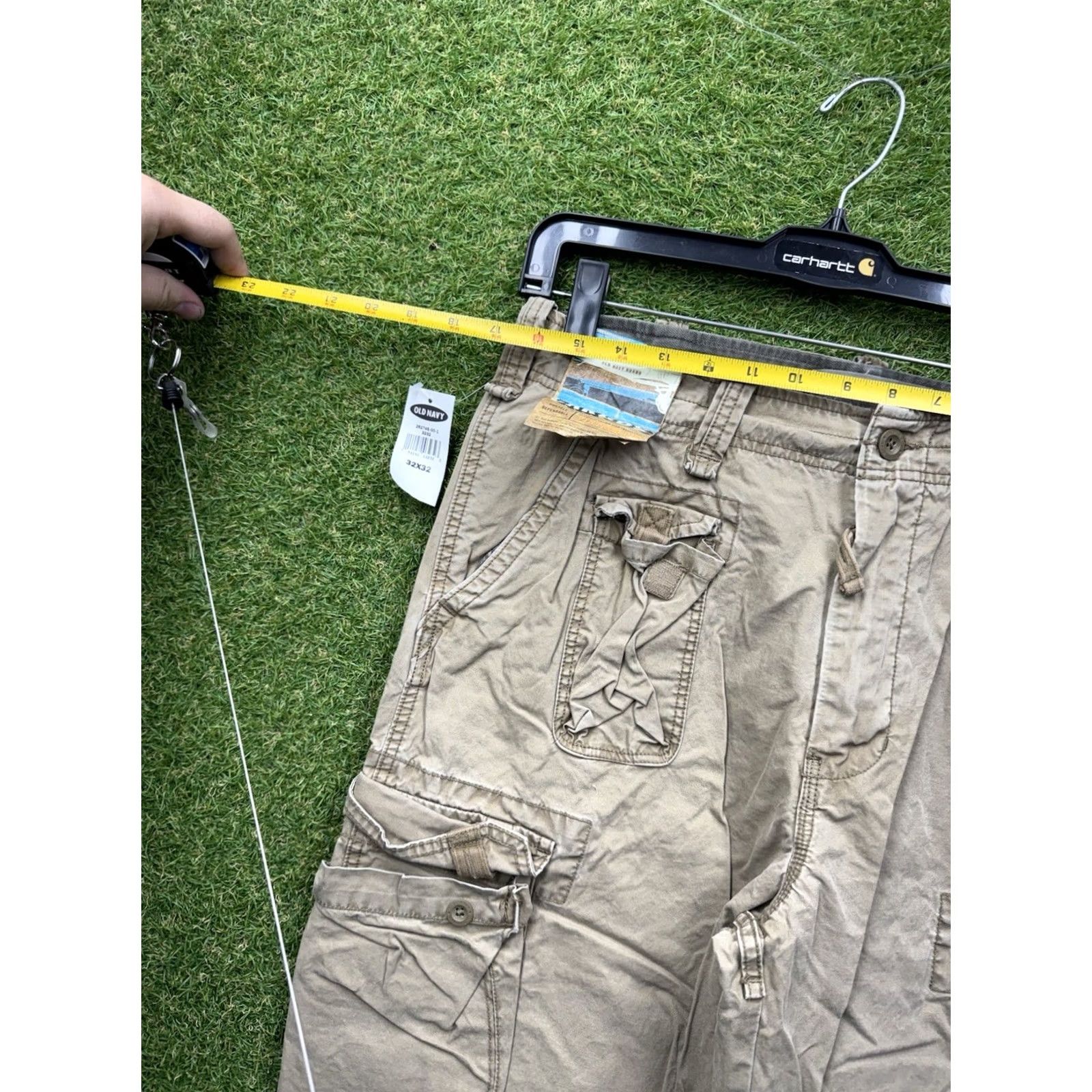 Old Navy Old Navy Cargo Pants Mens 32x32 Green Baggy Military Paratrooper Surplus Vintage Size US 33 - 3 Thumbnail