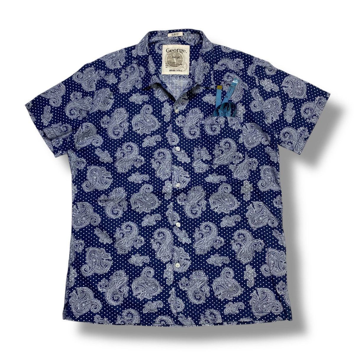 Japanese Brand Vintage Bandana Paisley george button shirt slimfit Size US L / EU 52-54 / 3 - 1 Thumbnail