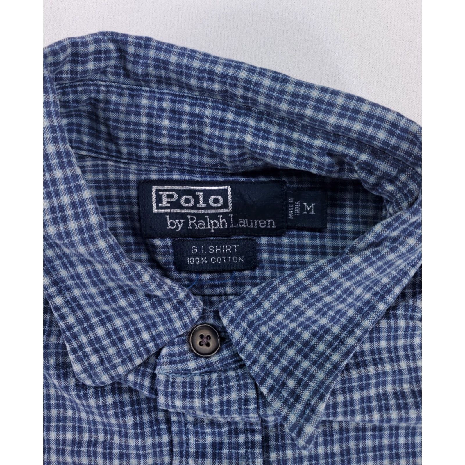 Polo Ralph Lauren Polo Ralph Lauren GI Shirt Button Up Long Sleeve Blue Check Mens M Size US M / EU 48-50 / 2 - 2 Thumbnail