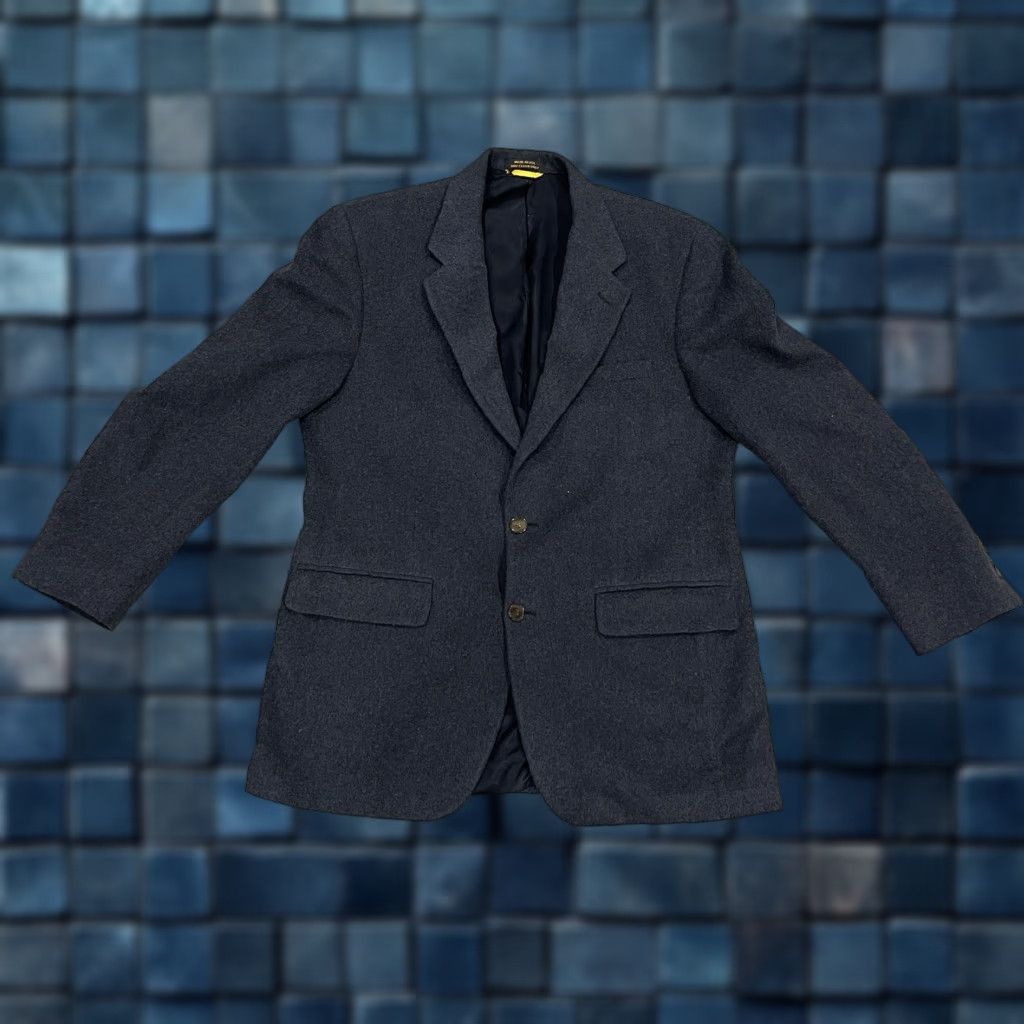 Lord & Taylor LORD & TAYLOR Pure Cashmere Blazer Jacket Sport Coat Gray Mens 40R Size 40R - 1 Thumbnail