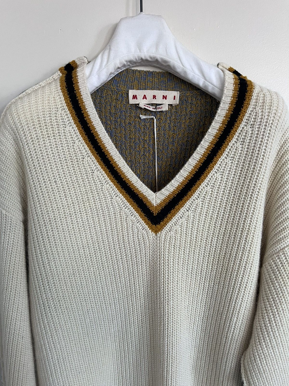 Marni $1.5K Alpaca-blend two-sided “College” sweater/jumper, IT52 Size US L / EU 52-54 / 3 - 3 Thumbnail