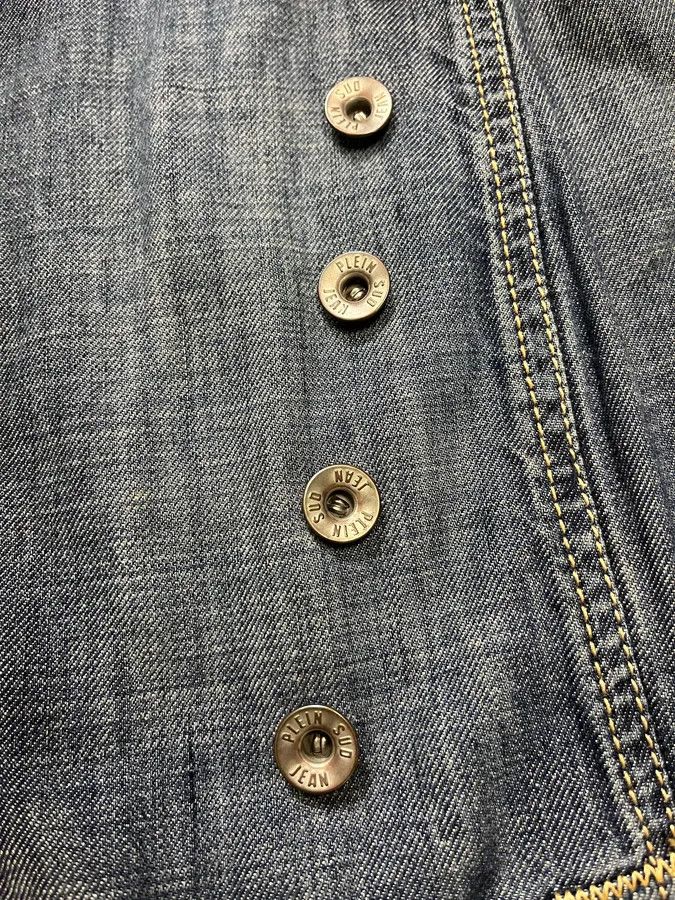 Vintage FW2002 Plein Sud Asymmetrical Buttoned Long Denim Jacket Size M / US 6-8 / IT 42-44 - 7 Thumbnail