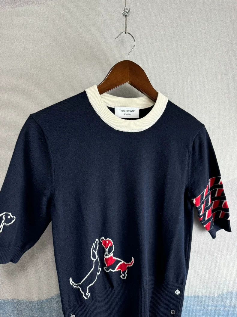 Thom Browne Thom Browne Short sleeves with a blue puppy pattern Size US S / EU 44-46 / 1 - 2 Thumbnail