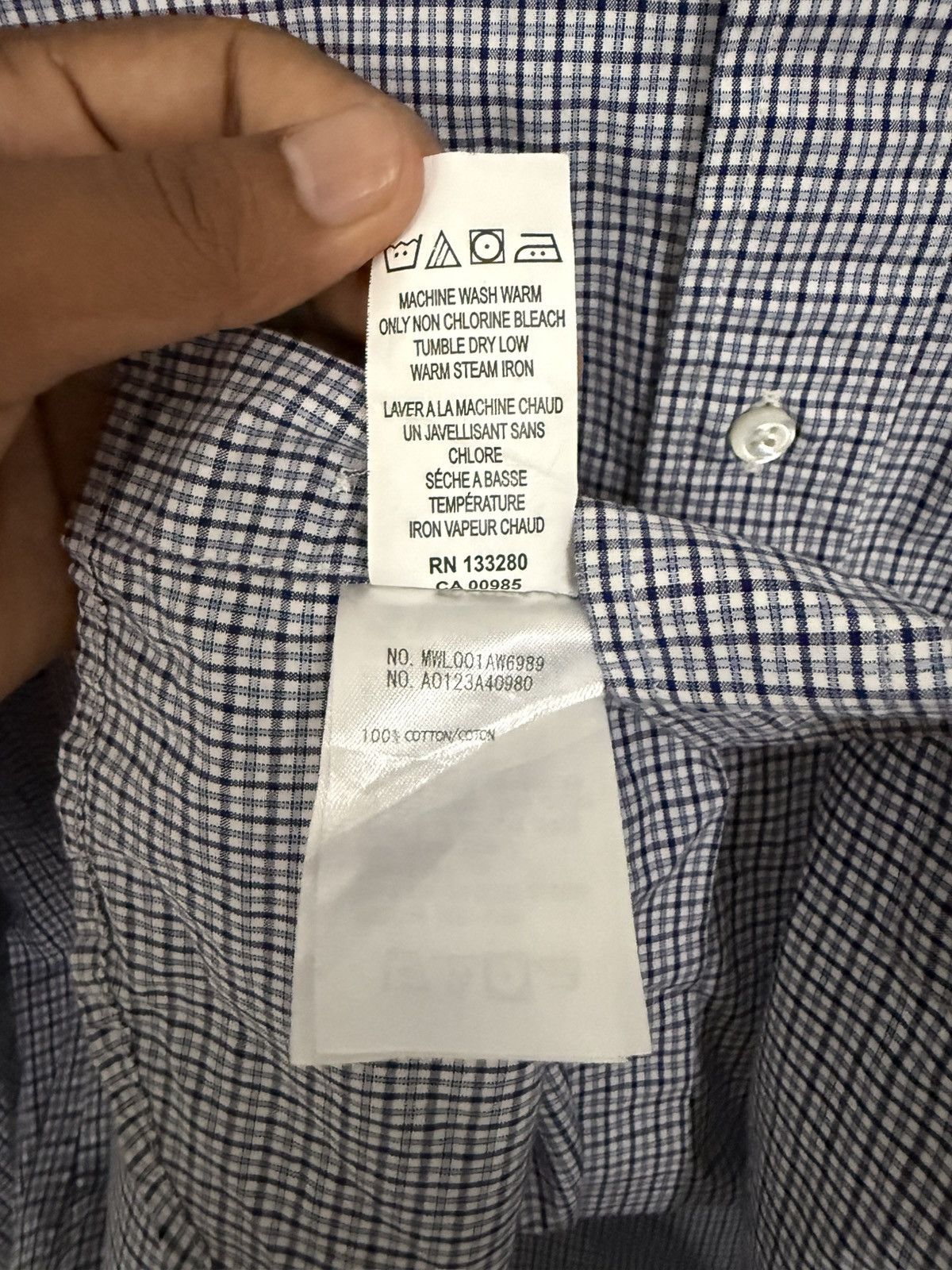 Thom Browne Thom Browne Navy Gingham Button-Down Oxford Shirt Size US S / EU 44-46 / 1 - 7 Thumbnail