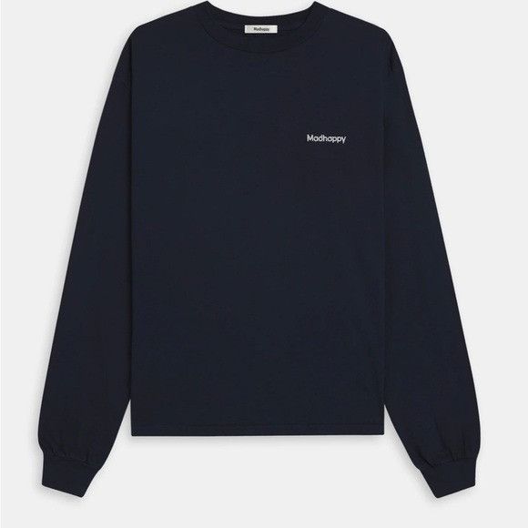 Designer × Madhappy NEW MADHAPPY NAVY CLASSIC HEAVY JERSEY LONG SLEEVE T-SHIRT L Size US L / EU 52-54 / 3 - 1 Thumbnail