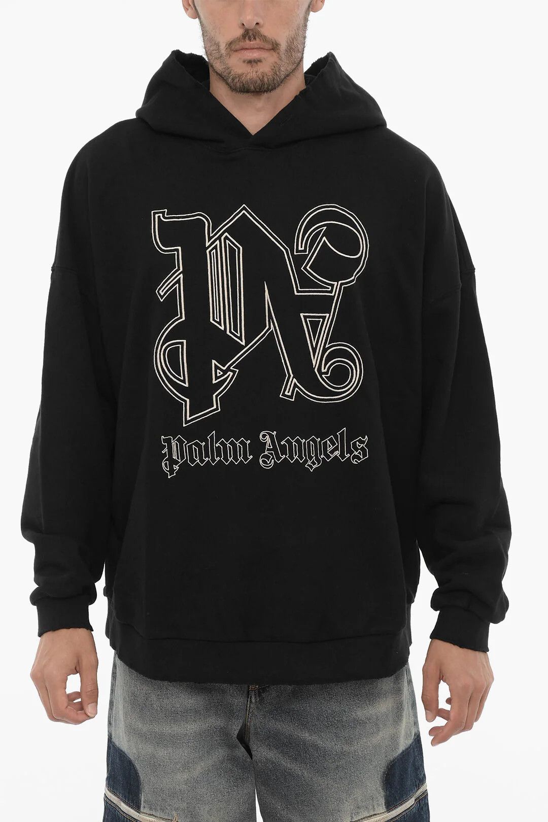 og1mm0326 Brushed Cotton Hoodie in Black