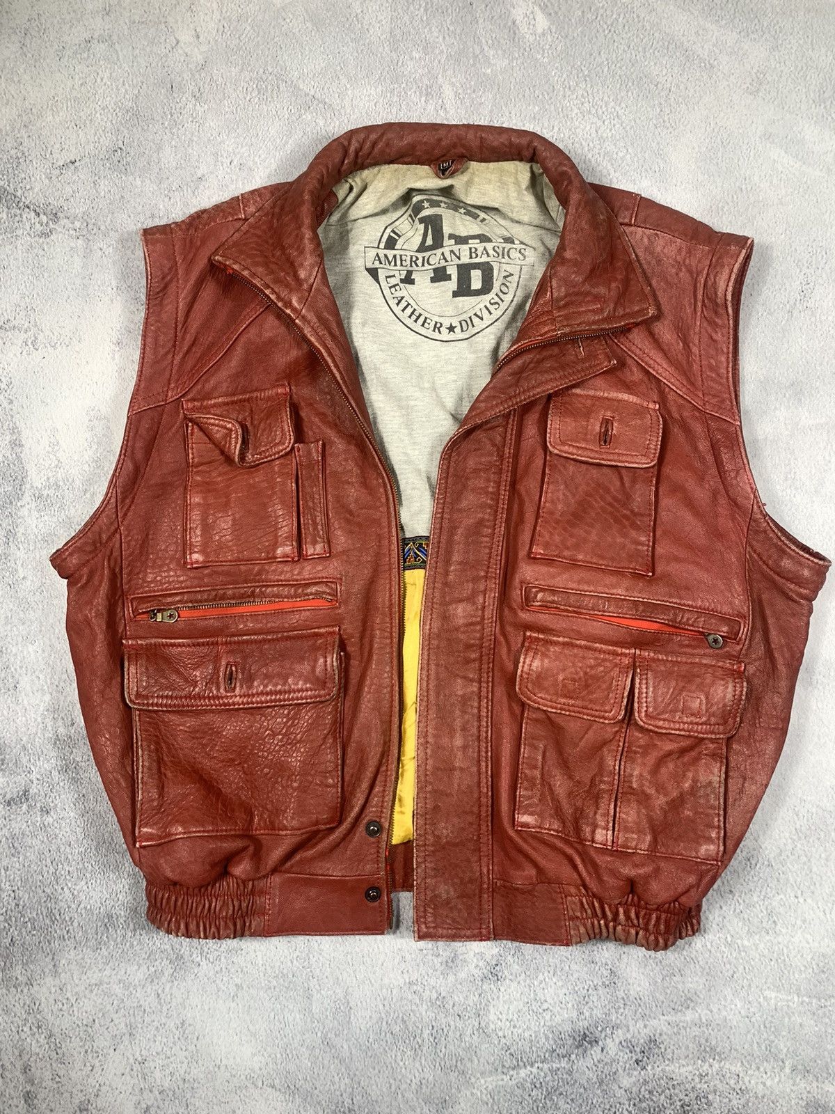 Leather × Vintage Vintage 90s leather vest retro biker style streetwear size Size US L / EU 52-54 / 3 - 1 Thumbnail