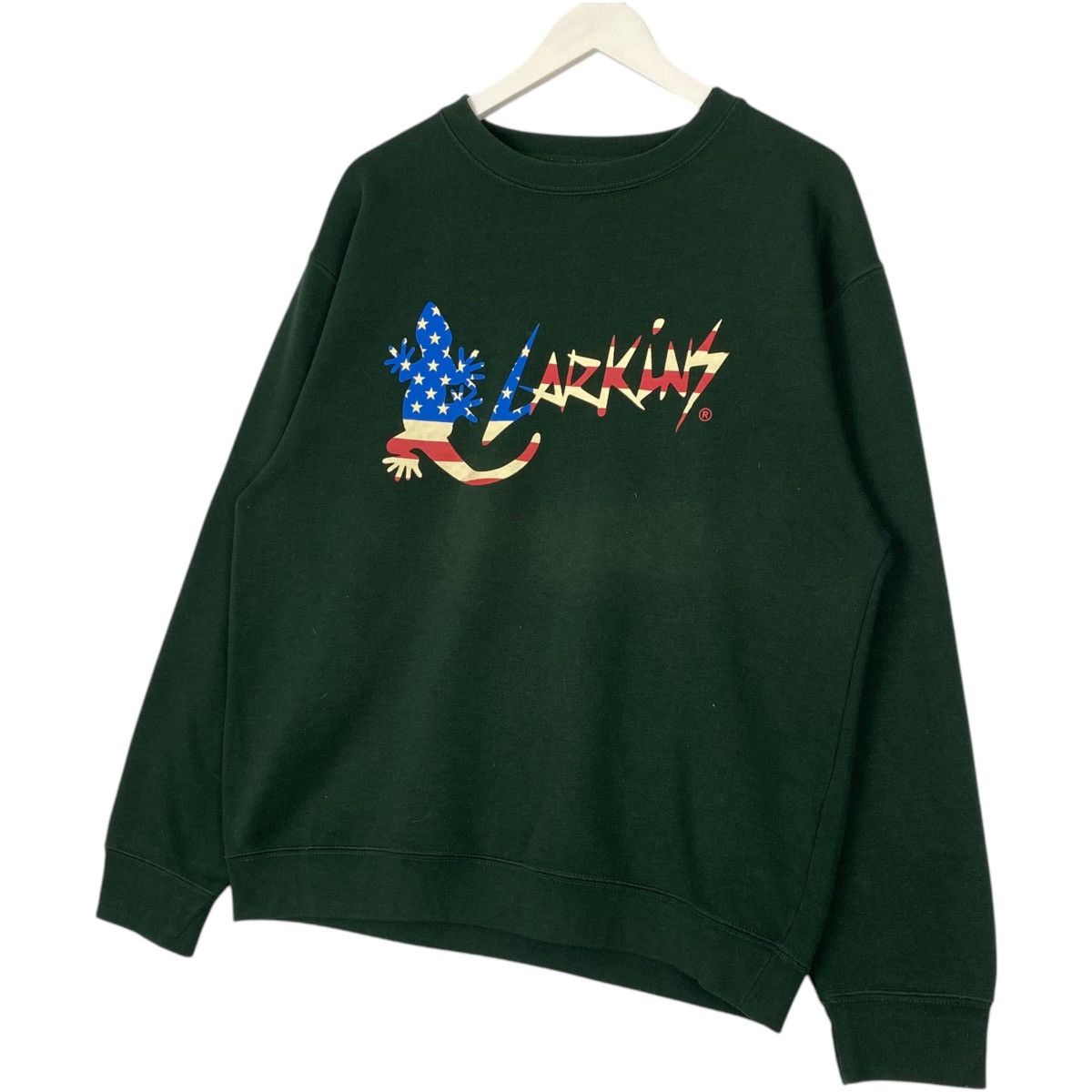 Designer × Vintage Vintage Larkinz Lizard Crewneck Sweatshirt Green Size US L / EU 52-54 / 3 - 2 Thumbnail