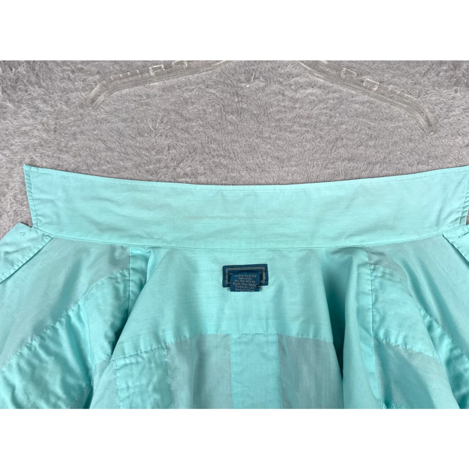Vintage Tropicool Guayabera Shirt Men XL Blue 4 Pocket Short Sleeve Polyester Blend Button-Up Casual Aloha Beach Hawaiian Vacation Resort Mens Size US XL / EU 56 / 4 - 4 Thumbnail