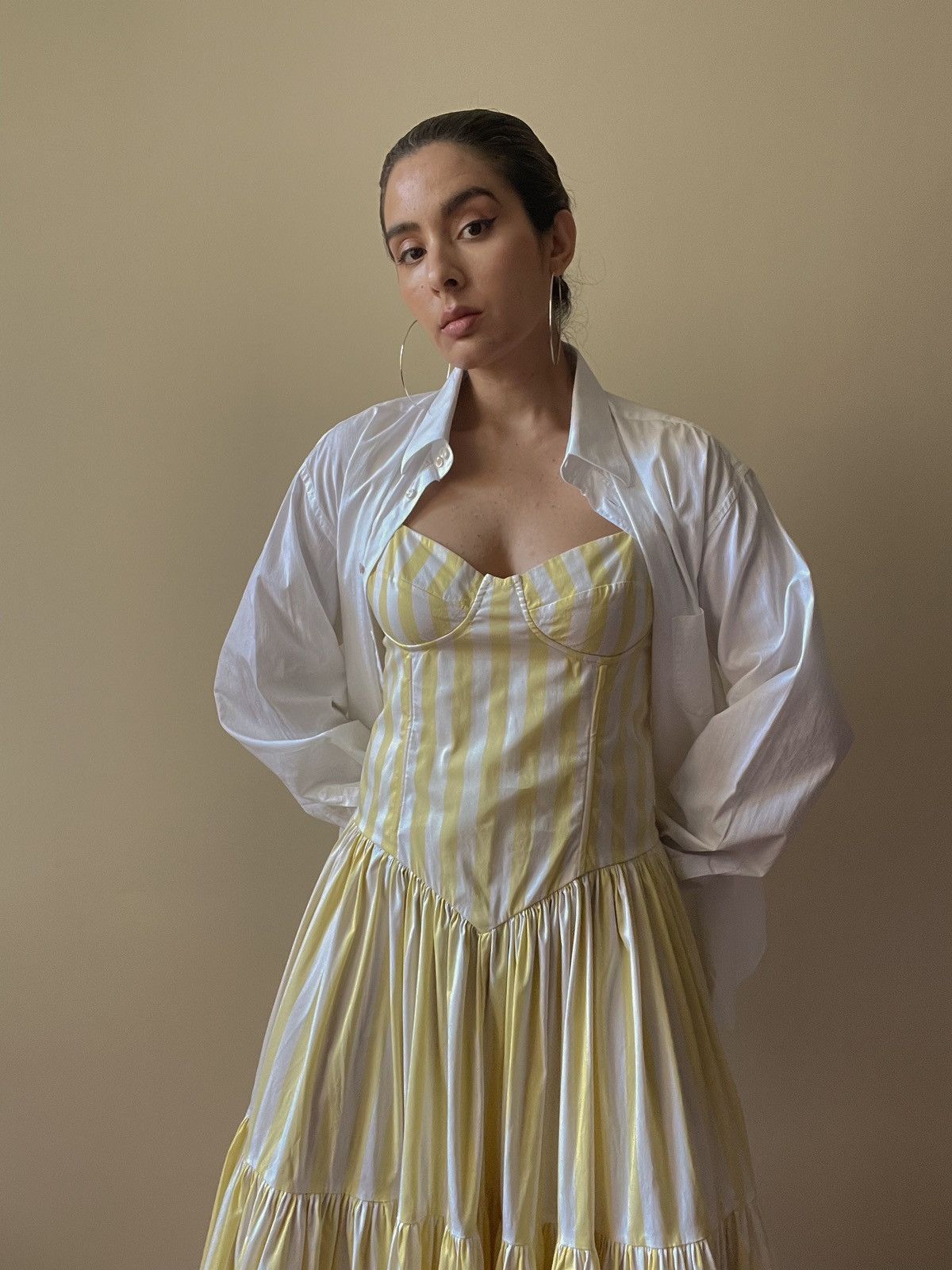 Vintage Vintage Cotton Stripe Dress Size M / US 6-8 / IT 42-44 - 6 Thumbnail
