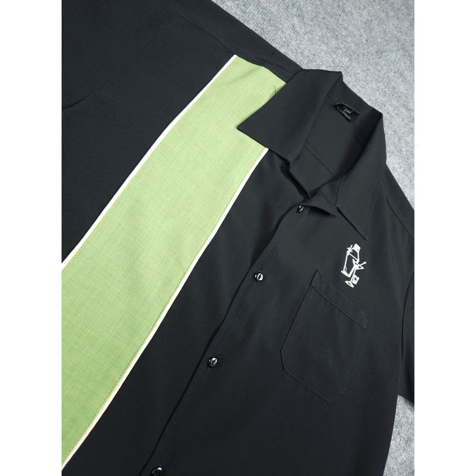 Vintage Steady Shirt Mens Large Black TIKI Button Up Bowling Short Sleeve USA Size US L / EU 52-54 / 3 - 4 Thumbnail