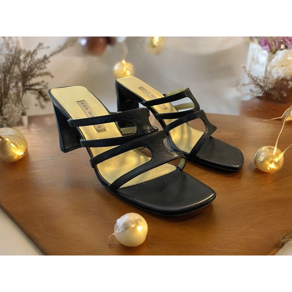 Unknown London Ann Marino Women's Black Sandals Heels Shoes Straps Size 6 Size US 6 / IT 36 - 1 Thumbnail