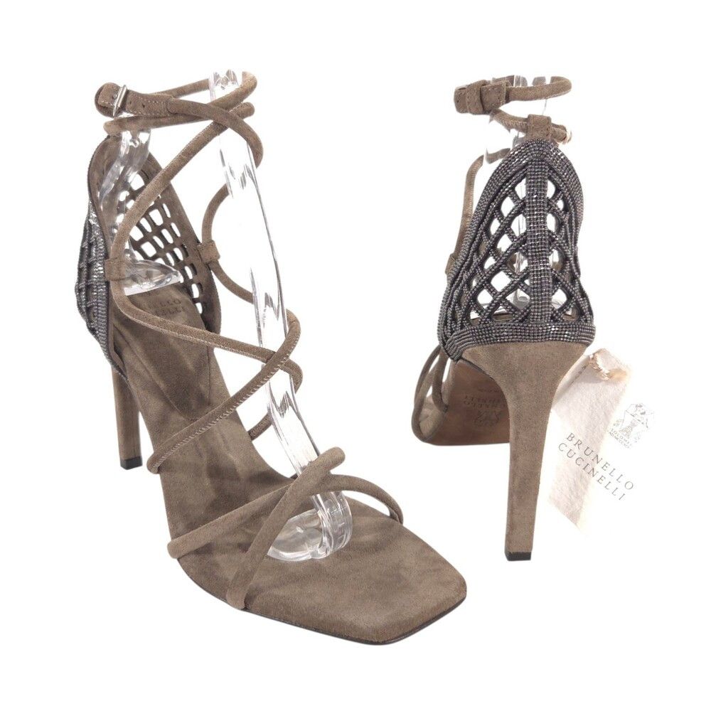 Brunello Cucinelli Brunello Cucinelli Monili Cage Suede Lace Up Heel US 6 EU 36 Size US 6 / IT 36 - 1 Thumbnail
