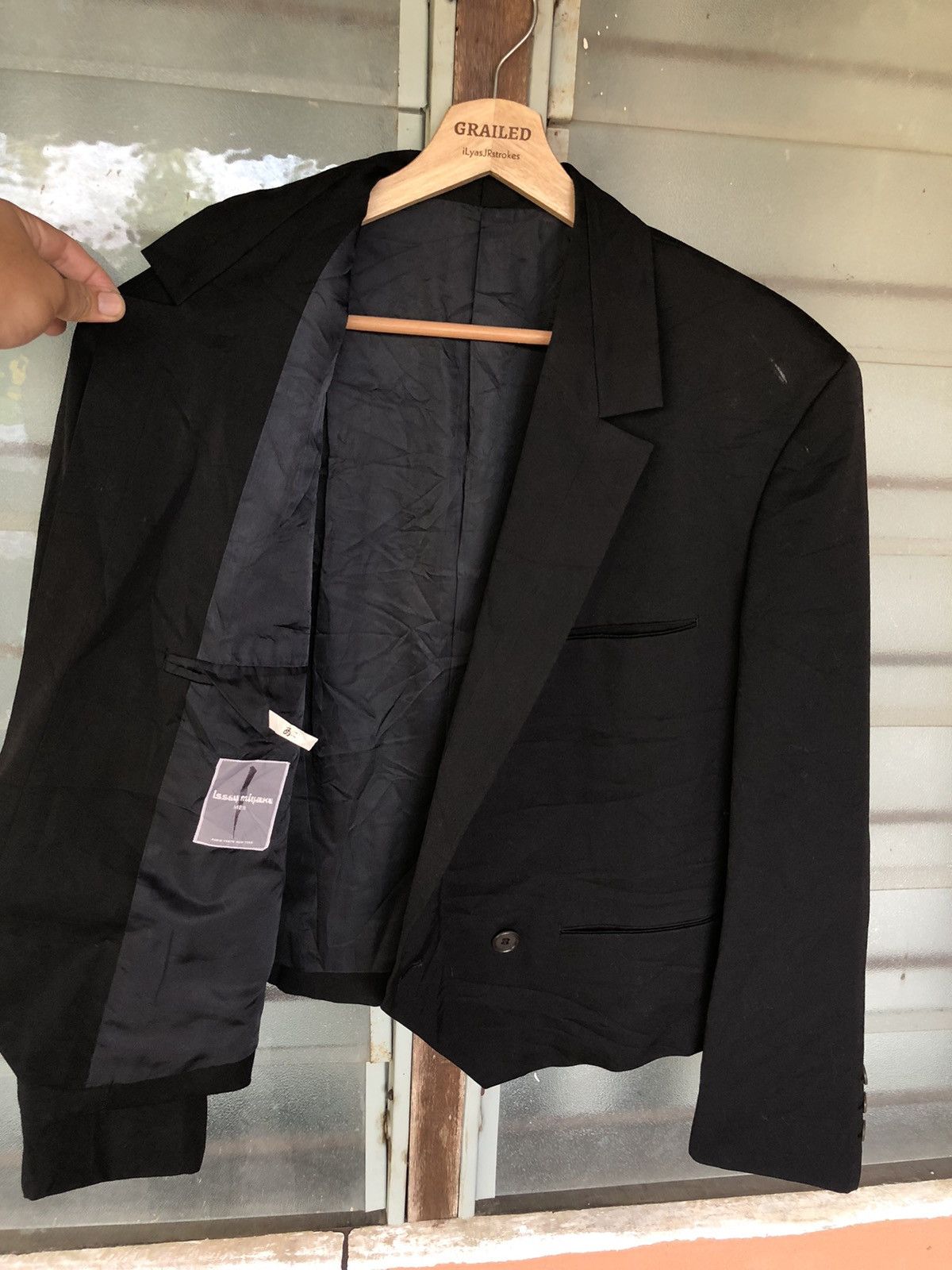 Issey Miyake Vintage Issey Miyake Men Double Breasted Blazer Black Size S Size US S / EU 44-46 / 1 - 7 Thumbnail