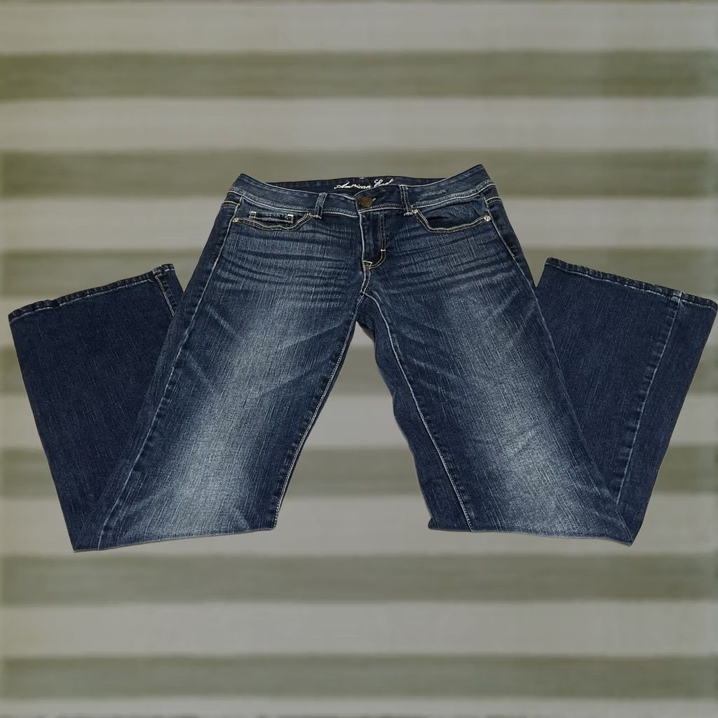 American Eagle Outfitters VINTAGE American Eagle Outfitters Jeans Women’s 8 Long Long? 32x33 Bootcut Dark Wash Denim Stretch 90s Bohemian Preppy Hipster 5-Pocket Womens Jeans Size 24" / US 00 / IT 34 - 1 Thumbnail