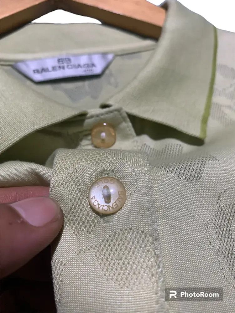 Balenciaga Rare❗Balenciaga Vintage mesh flora long sleeve polo shirt Size L / US 10 / IT 46 - 6 Thumbnail