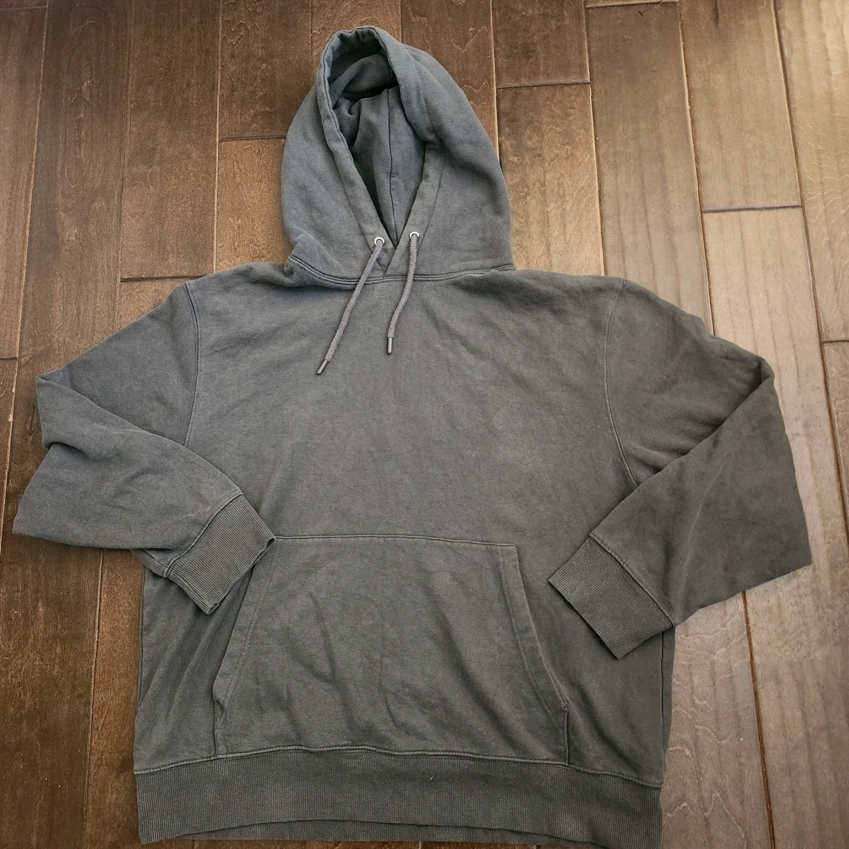 Topman Topman Hoodie Gray XL Mens Pullover Fleece Hooded Sweatshirt Pocket Drawstring Long Sleeve Cotton Polyester Regular Fit Machine Washable Size US XL / EU 56 / 4 - 2 Thumbnail