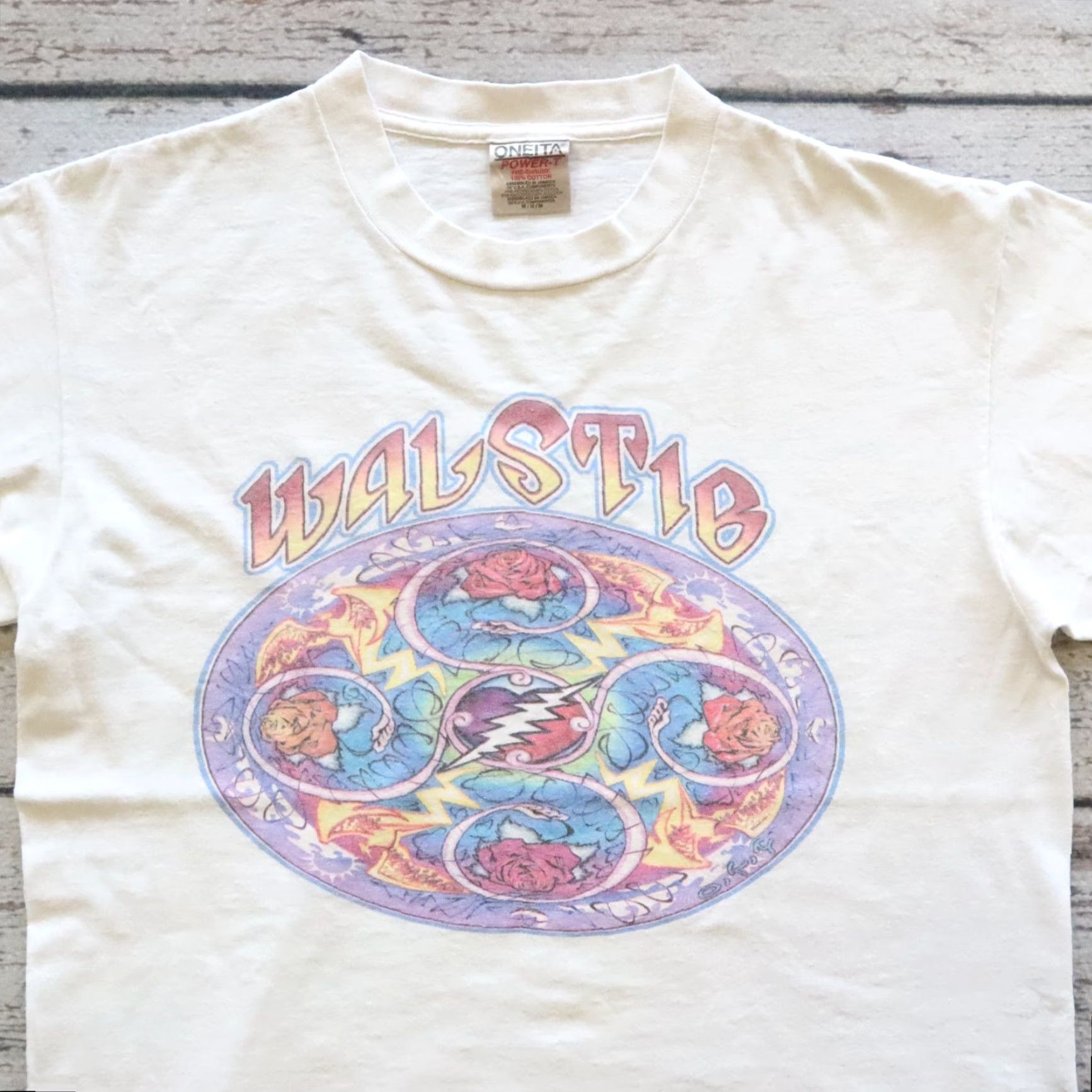 Vintage VINTAGE Grateful Dead WALSTIB Tshirt M Tee Shirt White Men XS? Size US M / EU 48-50 / 2 - 2 Thumbnail