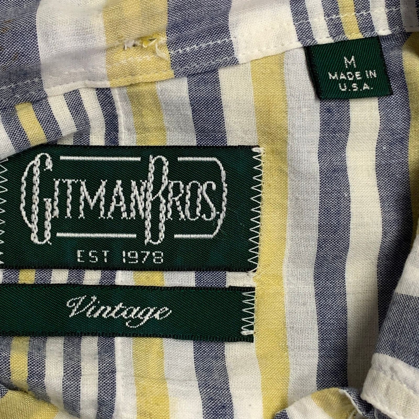 Gitman Bros. Size M White Grey Yellow Plaid One Pocket Long Sleeve Shirt Size US M / EU 48-50 / 2 - 7 Thumbnail