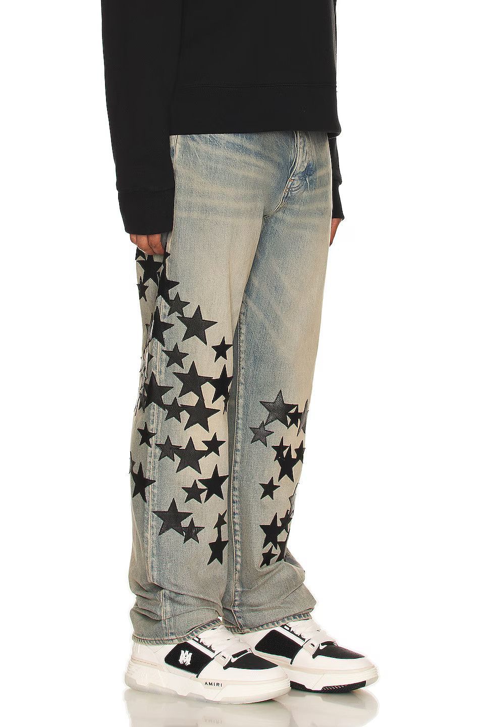 Amiri o1gr1nt0924 Leather Star Straight Jeans in Clay Indigo Size US 34 / EU 50 - 5 Thumbnail