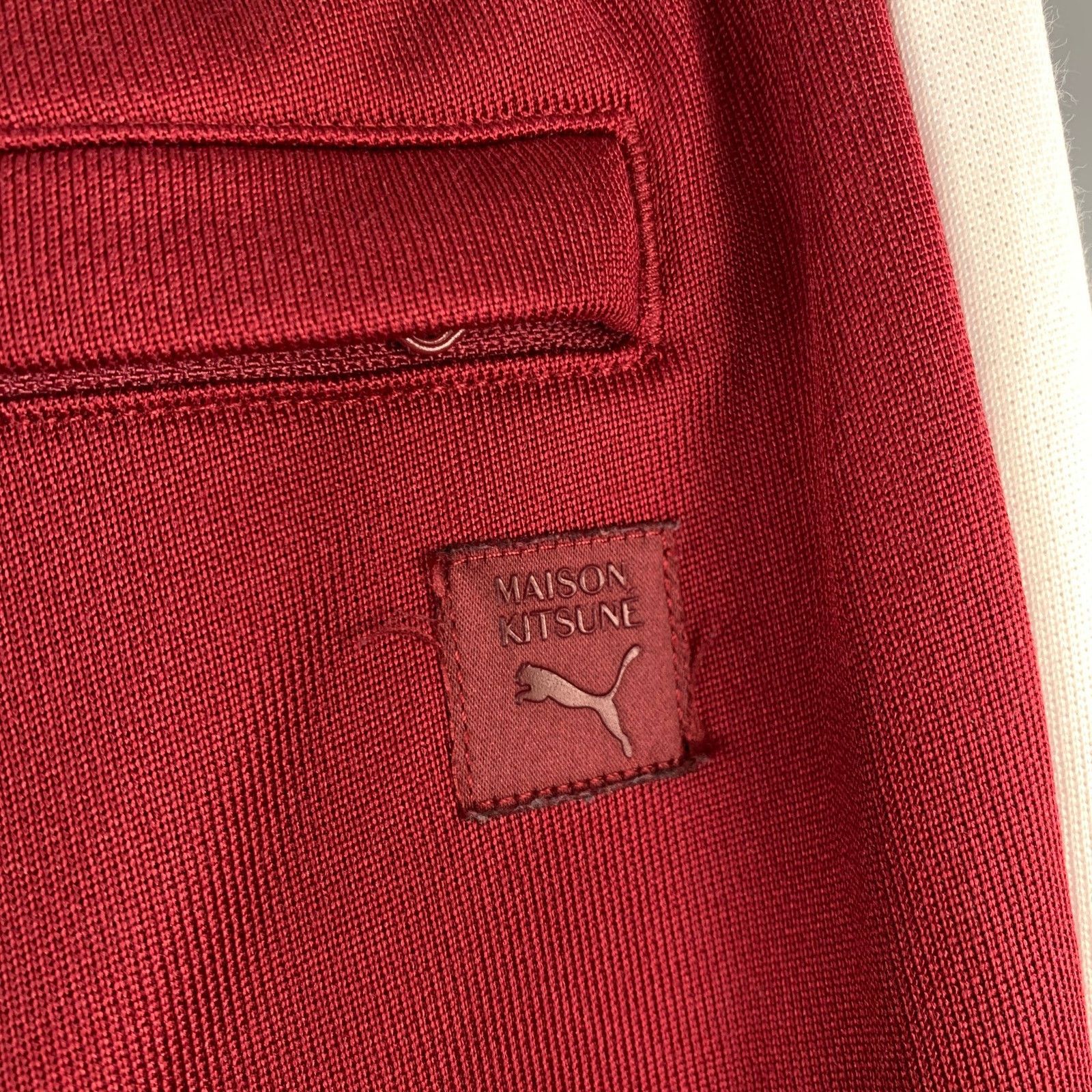 Maison Kitsune Size M Burgundy White Vertical Stripe Casual Pants Size US 29 - 4 Thumbnail