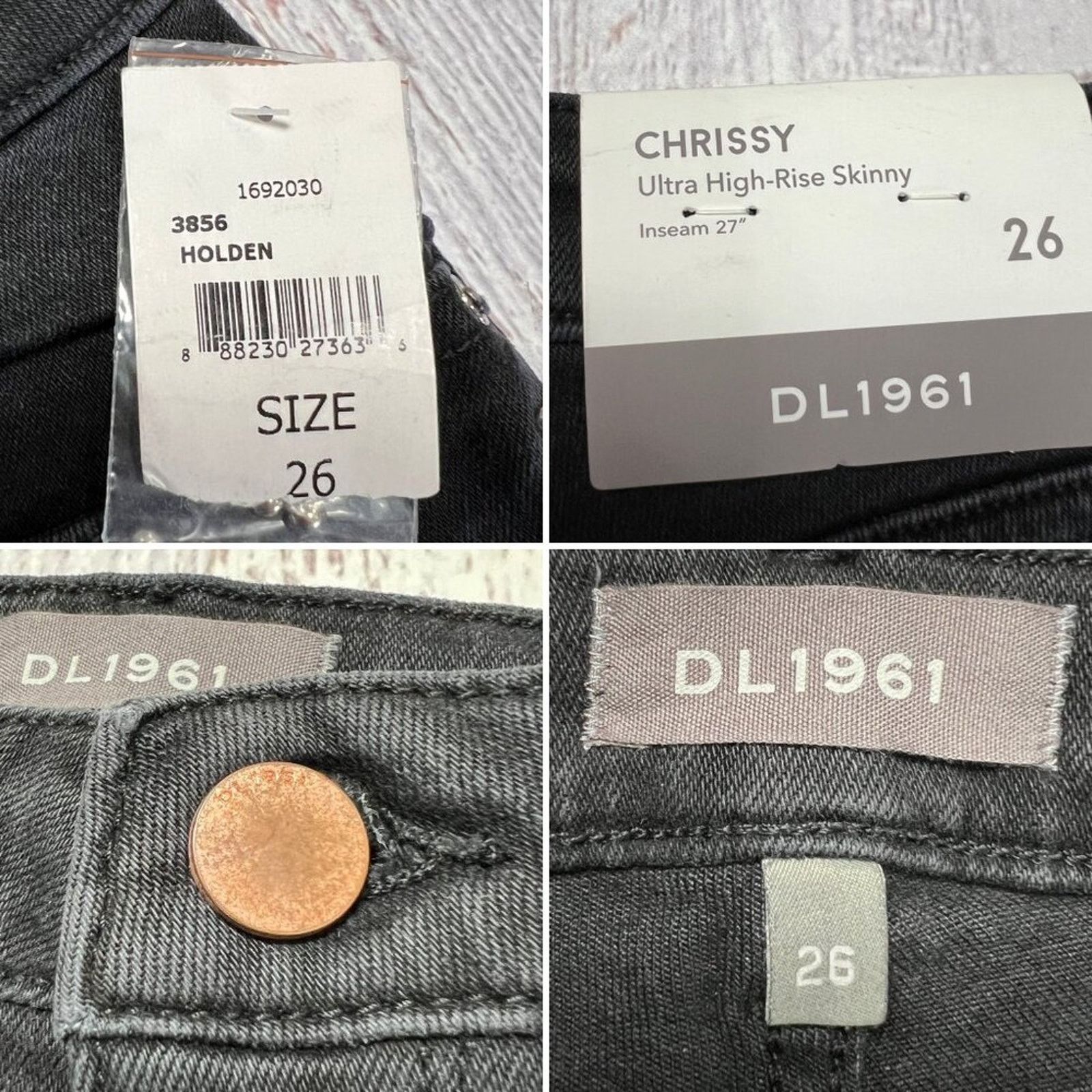 DL1961 DL1961 Chrissy Skinny Jeans Black Studded Size 26 Size 26" / US 2 / IT 38 - 5 Thumbnail