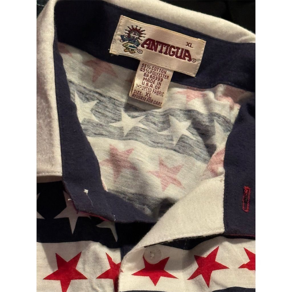 Antigua Antigua Men's XL Stars and Stripes Vintage Short Sleeve Pol Size US XL / EU 56 / 4 - 2 Thumbnail