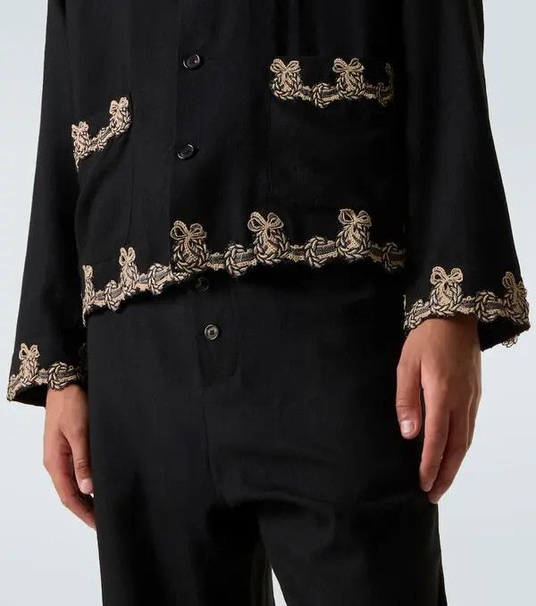 Bode o1mle0226 Laurelist Overshirt in Black Size US M / EU 48-50 / 2 - 6 Thumbnail