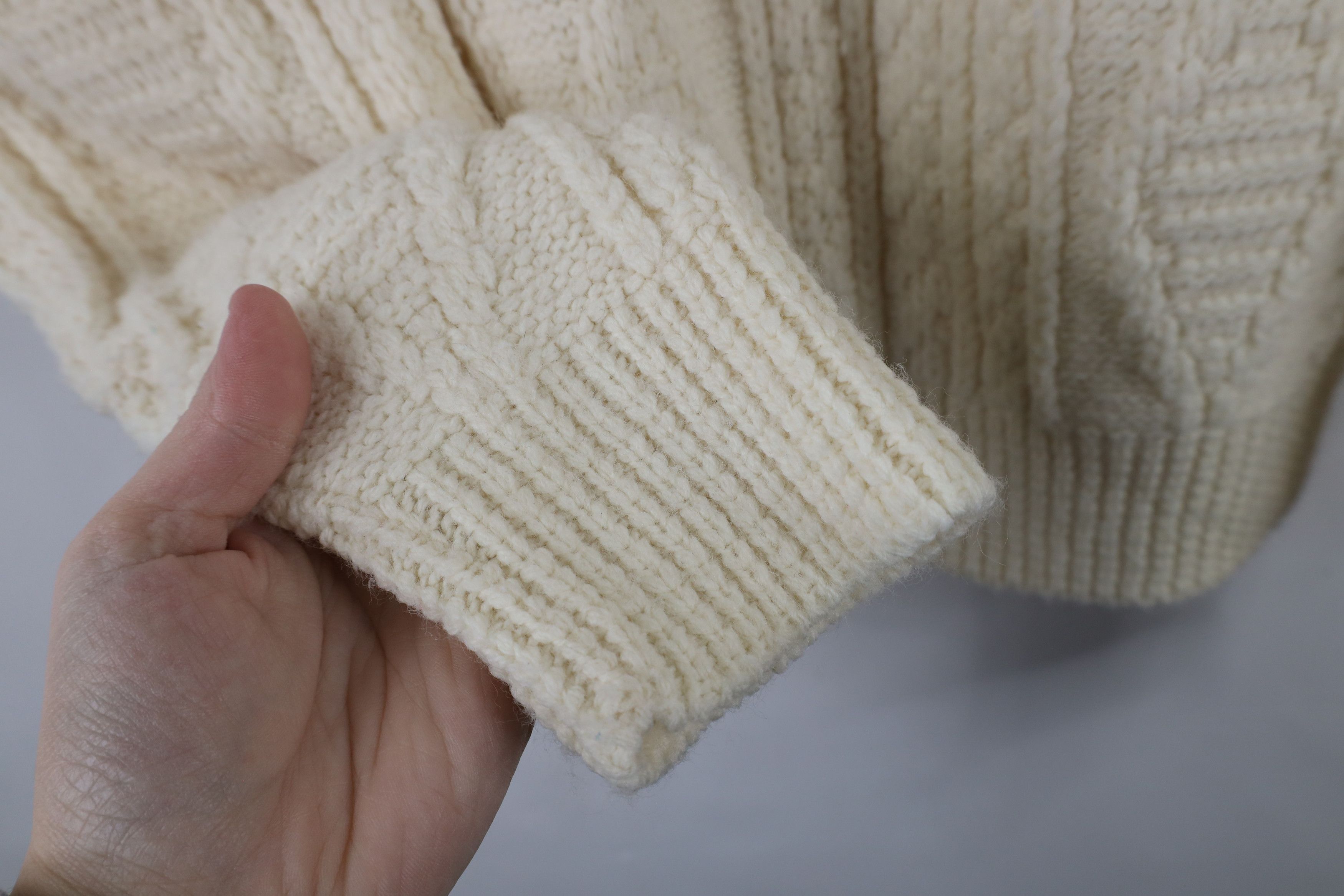 Vintage Vintage 70s Streetwear Knit Fisherman Turtleneck Sweater Size M / US 6-8 / IT 42-44 - 6 Thumbnail