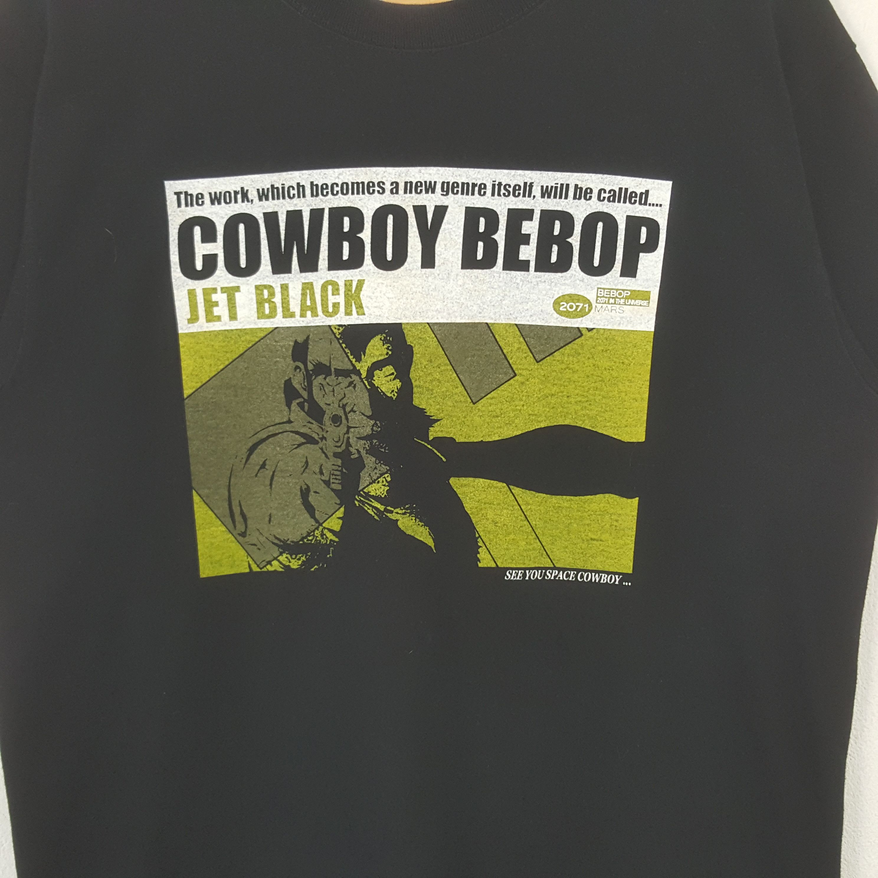 Anime Vintage Cowboy Bebop Jet Black Japanese Tshirt RR13 Size US L / EU 52-54 / 3 - 2 Thumbnail