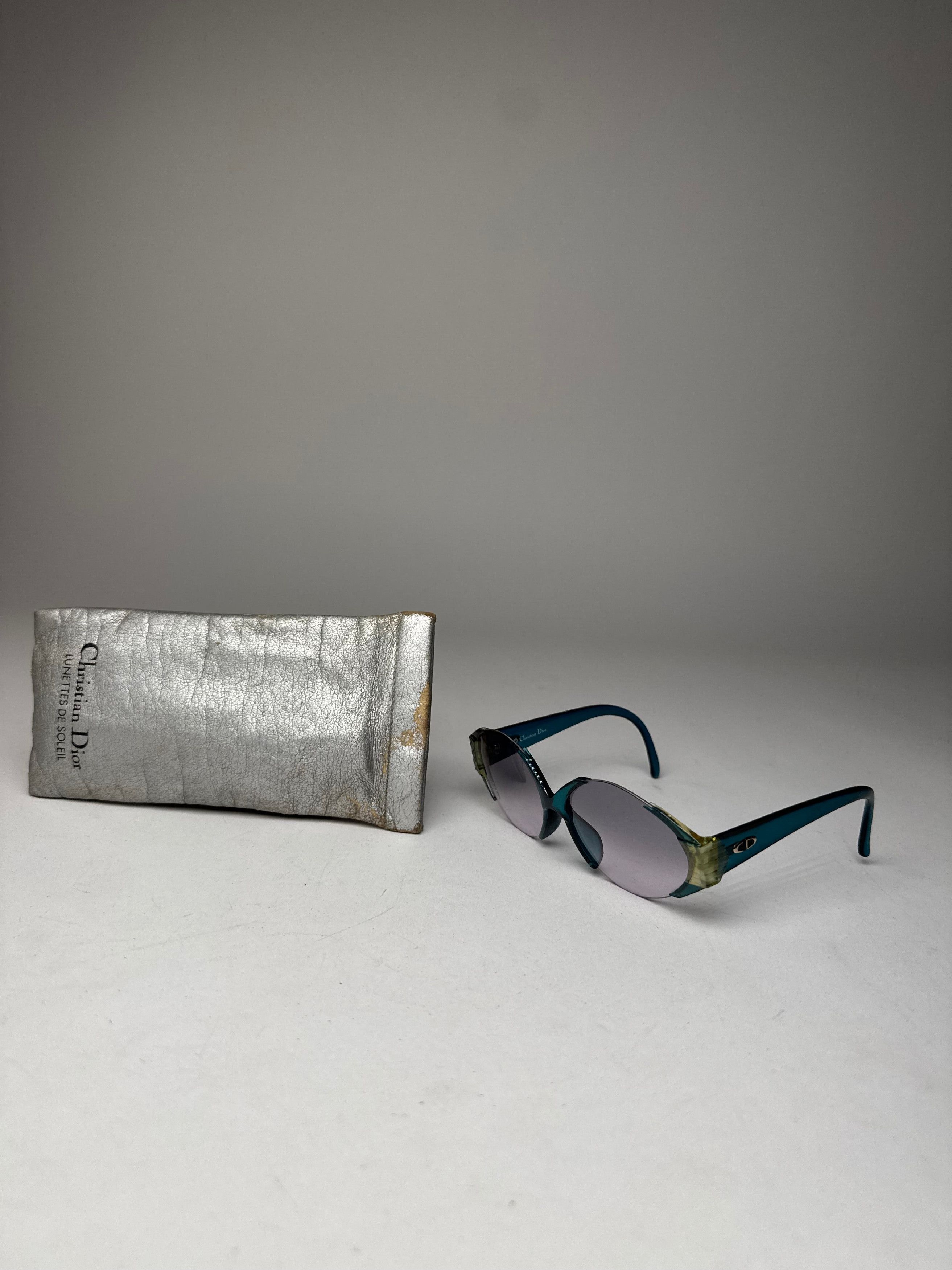 Dior Vintage Retro Sunglasses Blue Size ONE SIZE - 1 Thumbnail