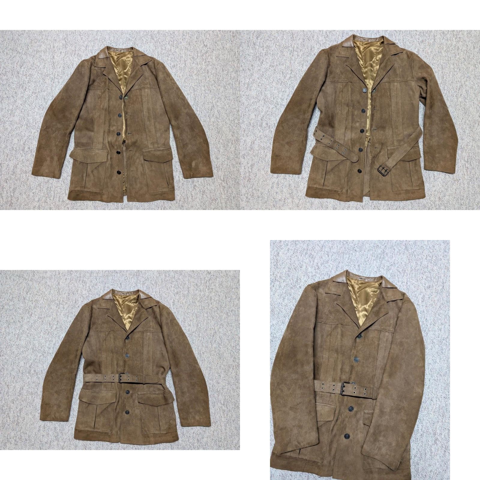 Vintage VINTAGE Aleksanders SUEDE leather BELTED overcoat 40 brown NORFOLK deerskin? SHERLOCK jacket Mens M Brown Suede Coat Size US M / EU 48-50 / 2 - 8 Thumbnail