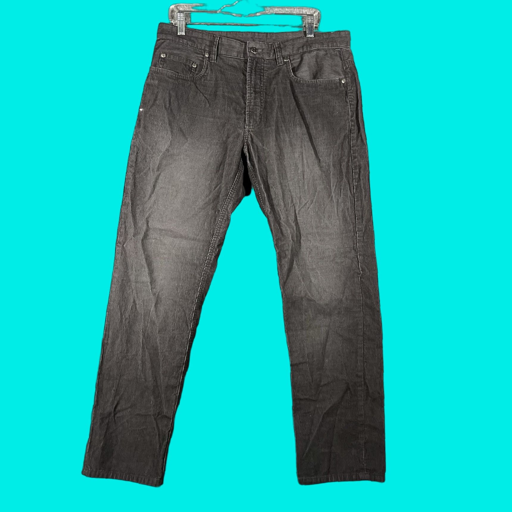 Brooks Brothers Brooks Brothers Pants Corduroy 34x30 Mens Black Dark Gray 100% Cotton Size US 34 / EU 50 - 1 Thumbnail