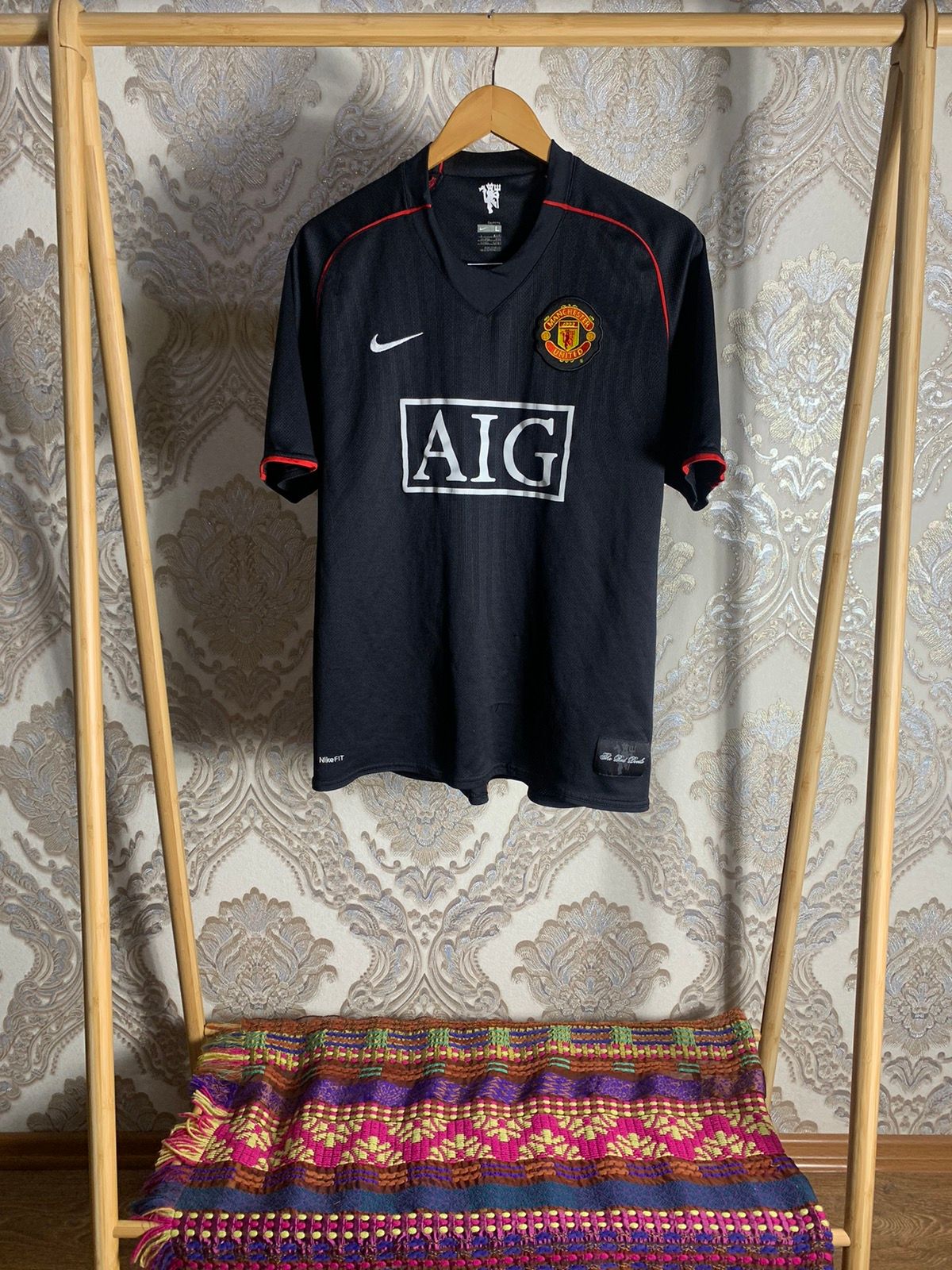 Pre-owned Nike X Soccer Jersey Vintage Nike Manchester United 2006-07 Soccer Jersey Y2k 90's In Black