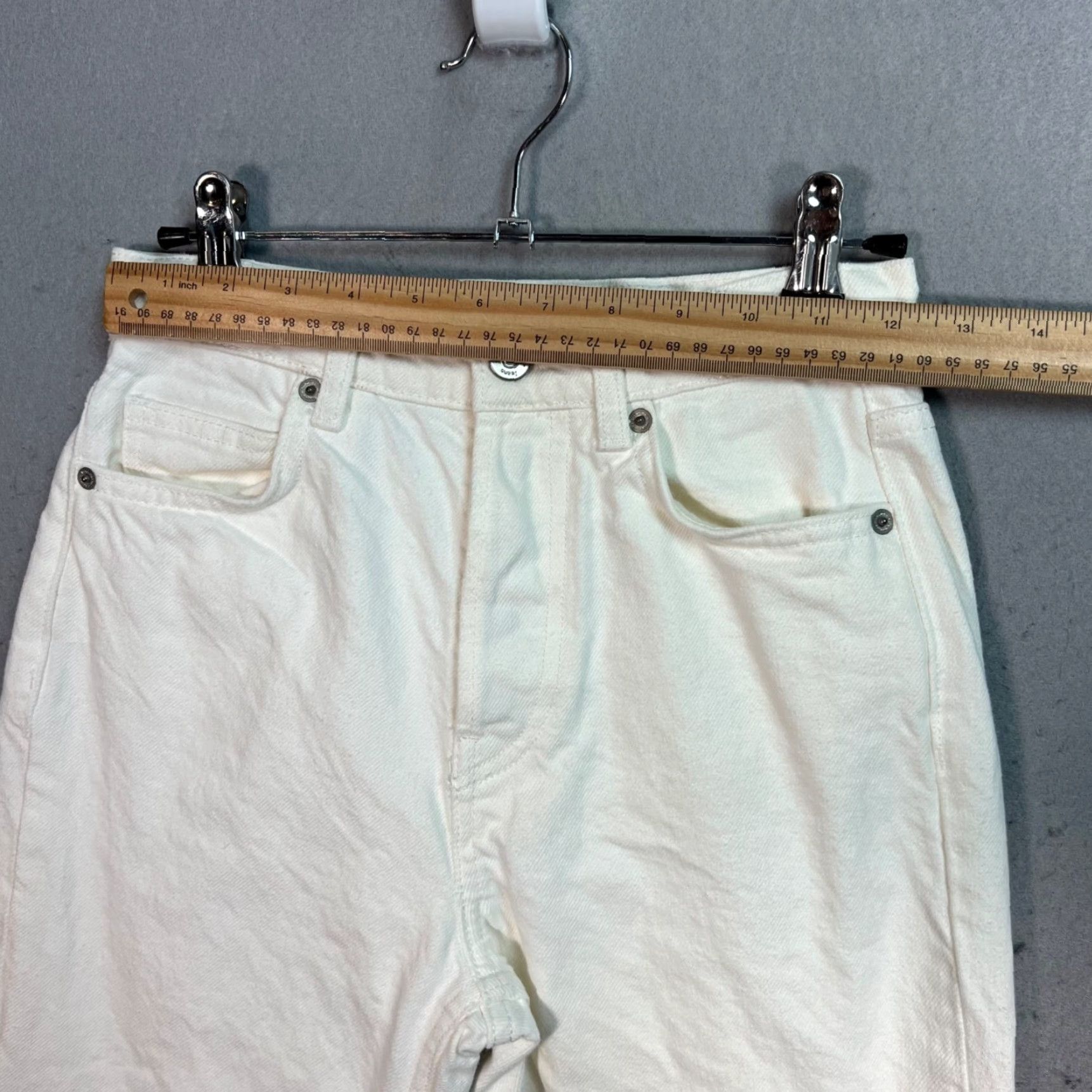 Reformation VINTAGE Reformation High Rise Straight Jeans Women's Size 24 White 100% Cotton Size 42" / US 20 - 6 Thumbnail