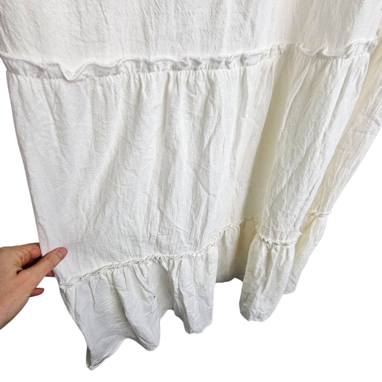 Anthropologie Anthropologie Dress M White Tiered Summer Cottage Romance Size M / US 6-8 / IT 42-44 - 7 Thumbnail