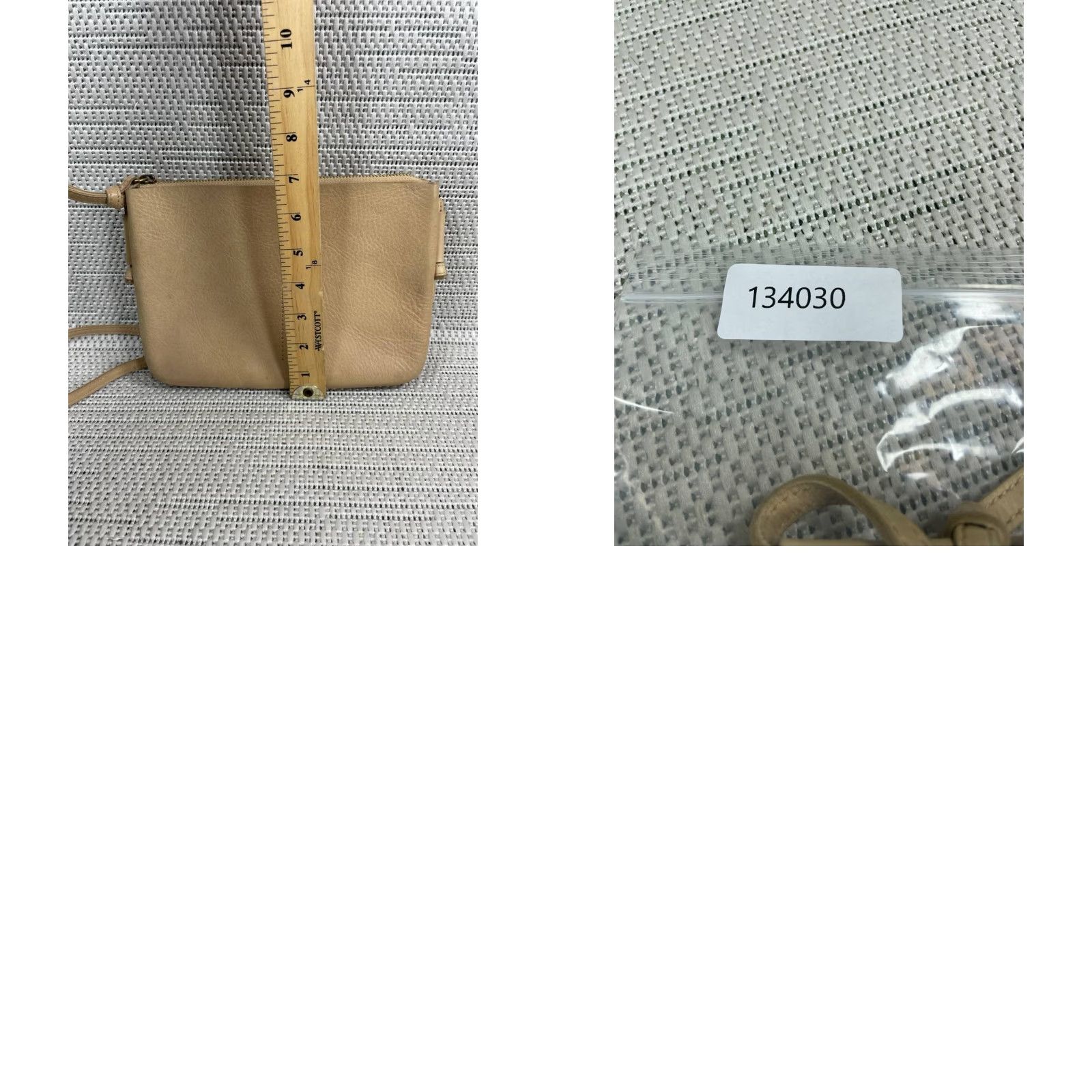 Madewell Madewell The Knotted Bag Crossbody Womens Small Beige Leather Zip Top Slip Pocket Size S / US 4 / IT 40 - 9 Thumbnail
