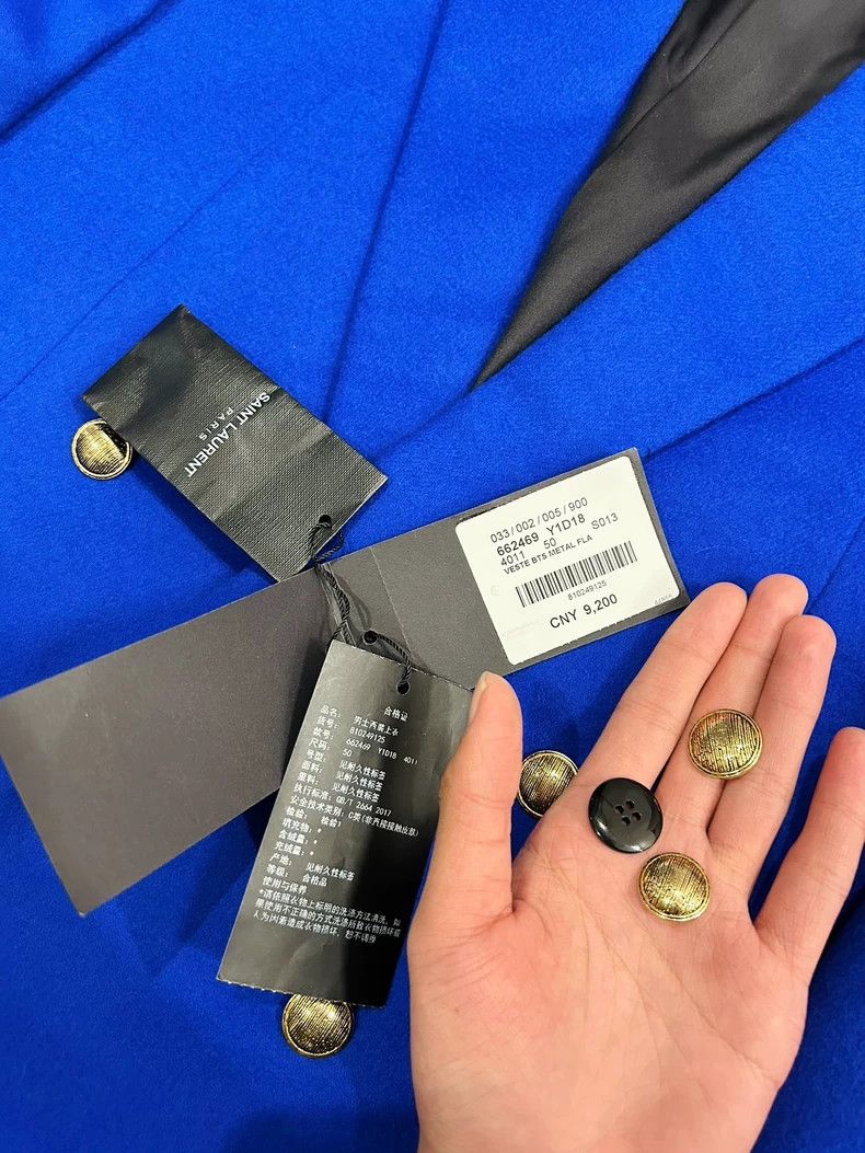 Yves Saint Laurent Saint Laurent FW21 SLP double-breasted flannel suit 2502-Ne Size 50R - 6 Thumbnail