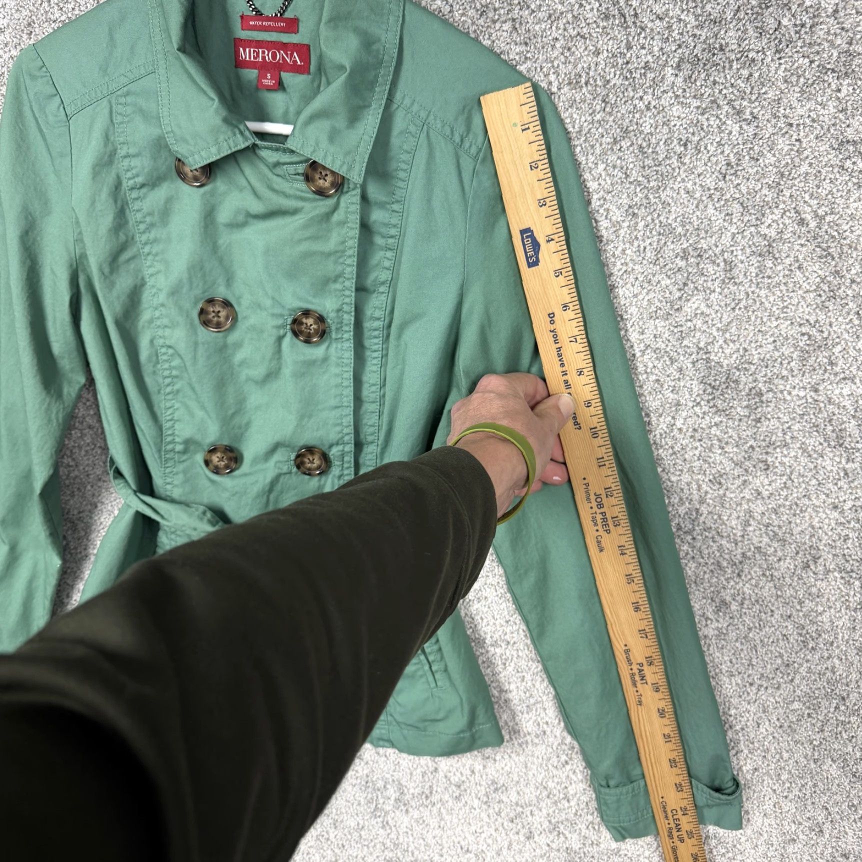 Merona Merona Jacket Womens Small Green Belted Trench Water Repellent Preppy Academia Size S / US 4 / IT 40 - 3 Thumbnail