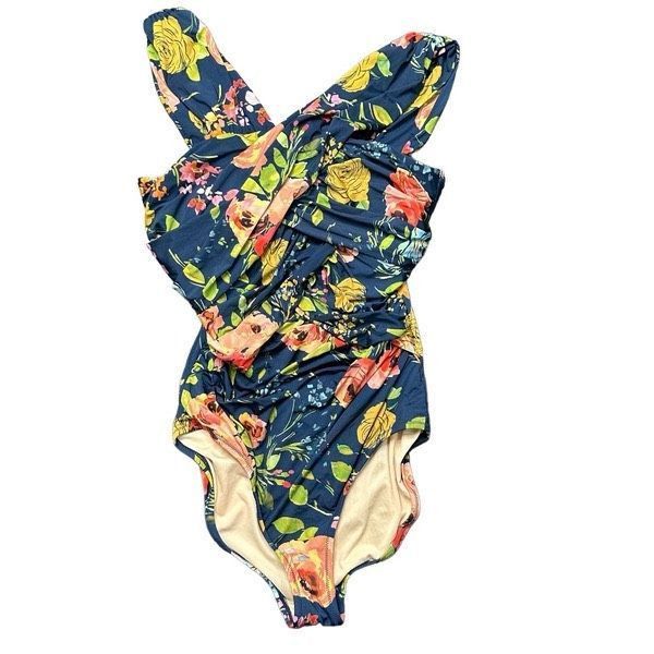 Swims GARNET HILL Ruched Front Navy Daydream Floral Flower Navy On Size L / US 10 / IT 46 - 2 Thumbnail