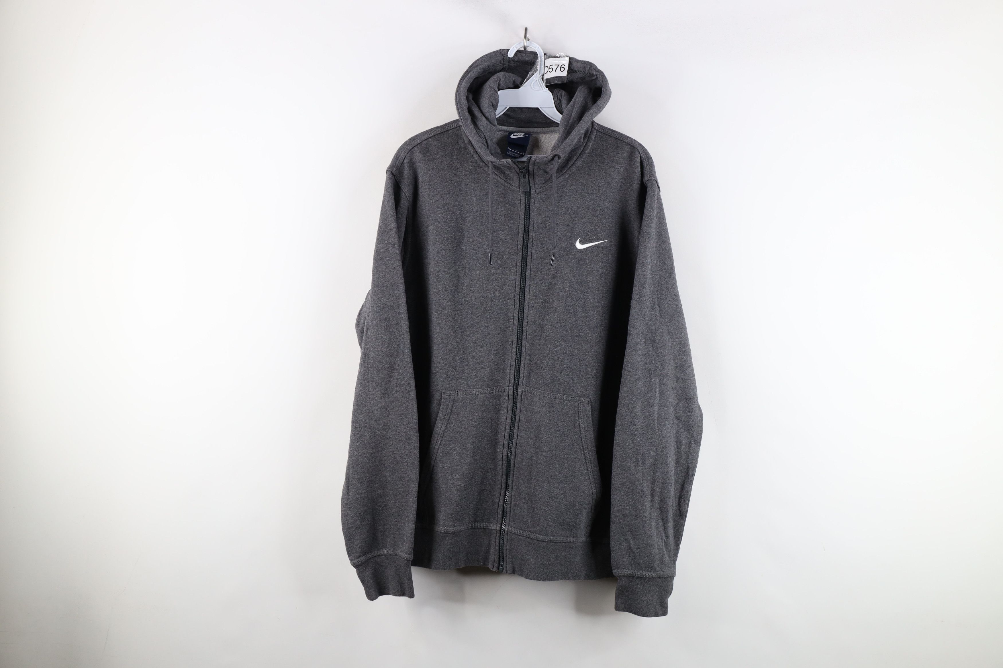 Nike × Vintage Vintage Nike Travis Scott Mini Swoosh Full Zip Hoodie Gray Size US M / EU 48-50 / 2 - 1 Thumbnail