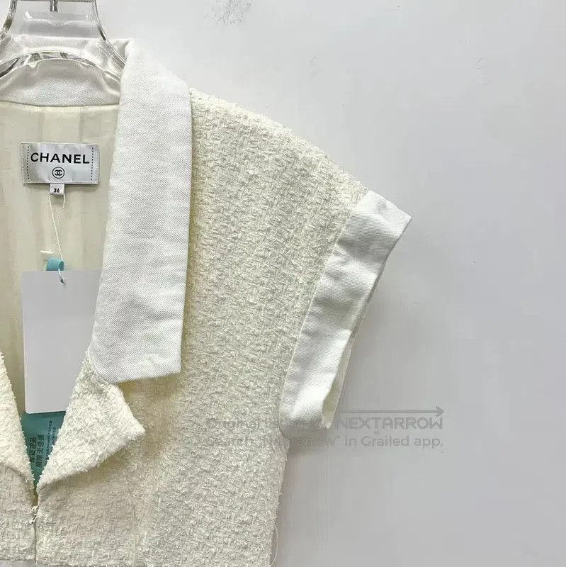 Chanel Chanel White Cotton Casual Pants for Women . Size 23" - 2 Thumbnail