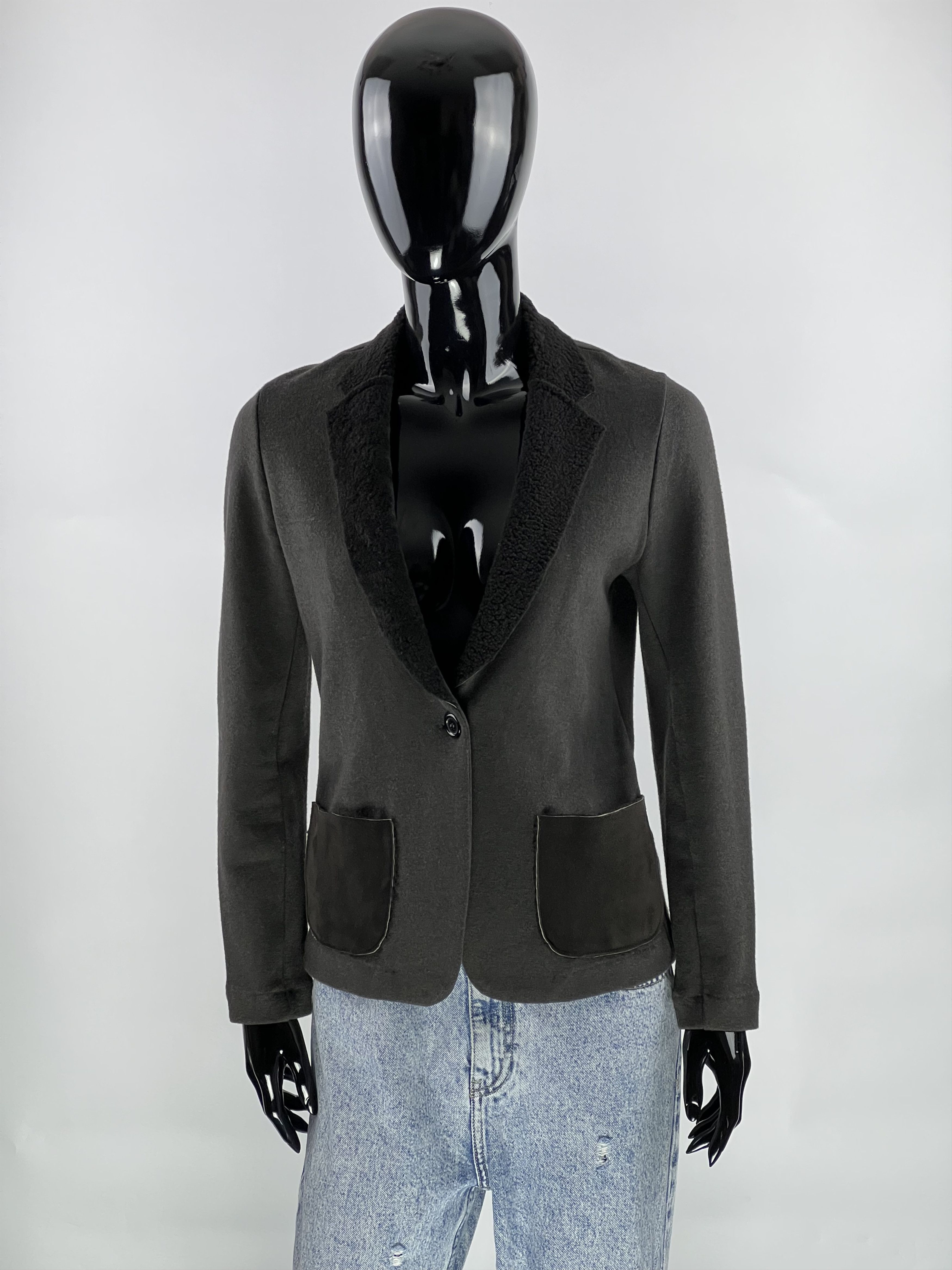 MAJESTIC FILATURES Majestic Filatures Wool Leather Blazer Jacket Size 1(XS/S) Size S / US 4 / IT 40 - 1 Thumbnail
