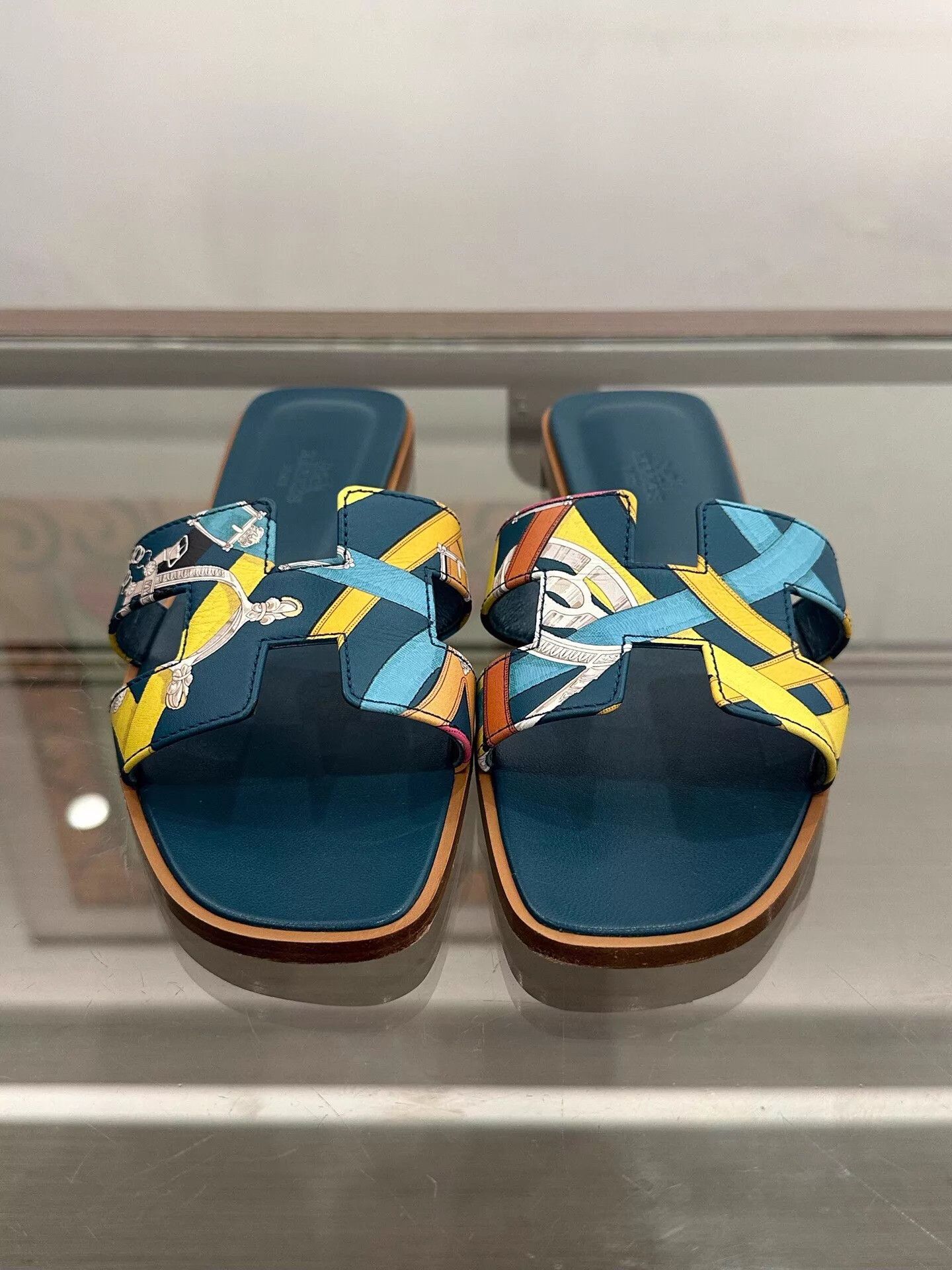 Hermes Hermes Oran Blue Graffiti H Logo 36.5W New Size US 6 / IT 36 - 3 Thumbnail