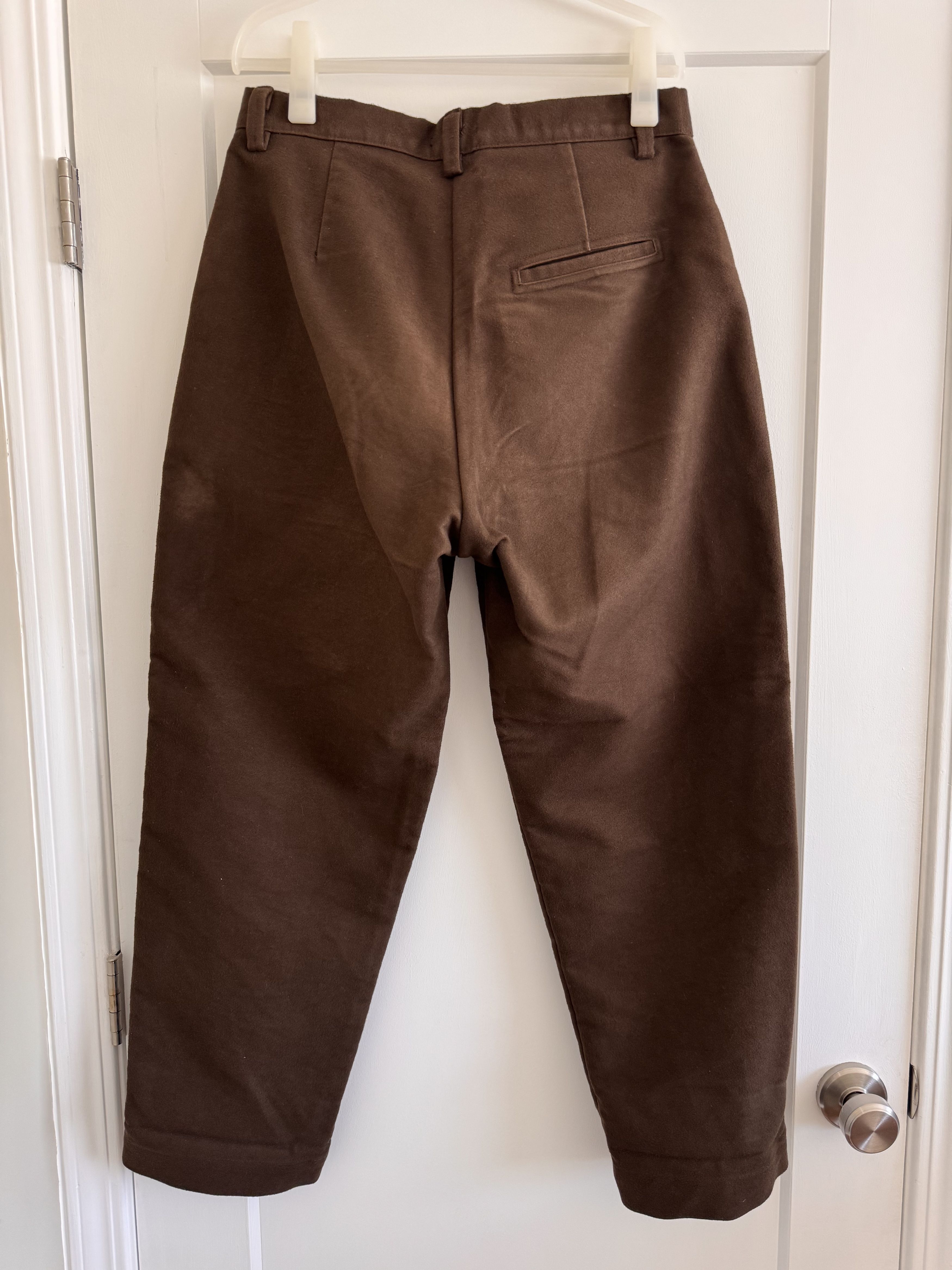 Evan Kinori Evan Kinori Single Pleat Pant Organic Cotton Moleskin Brown Size US 32 / EU 48 - 3 Thumbnail