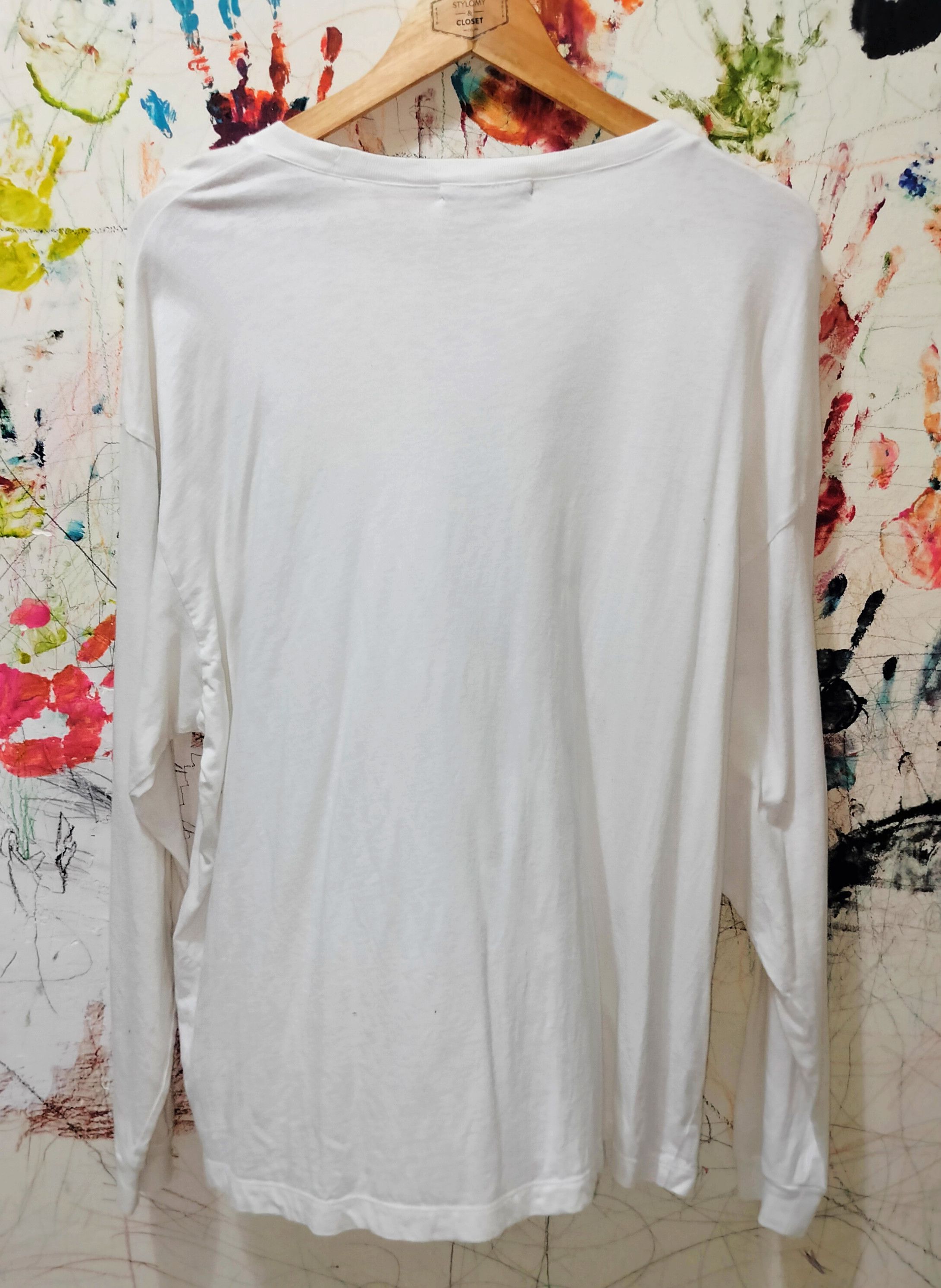 Guess GUESS USA Long Sleeve White T-shirt Size US M / EU 48-50 / 2 - 4 Thumbnail