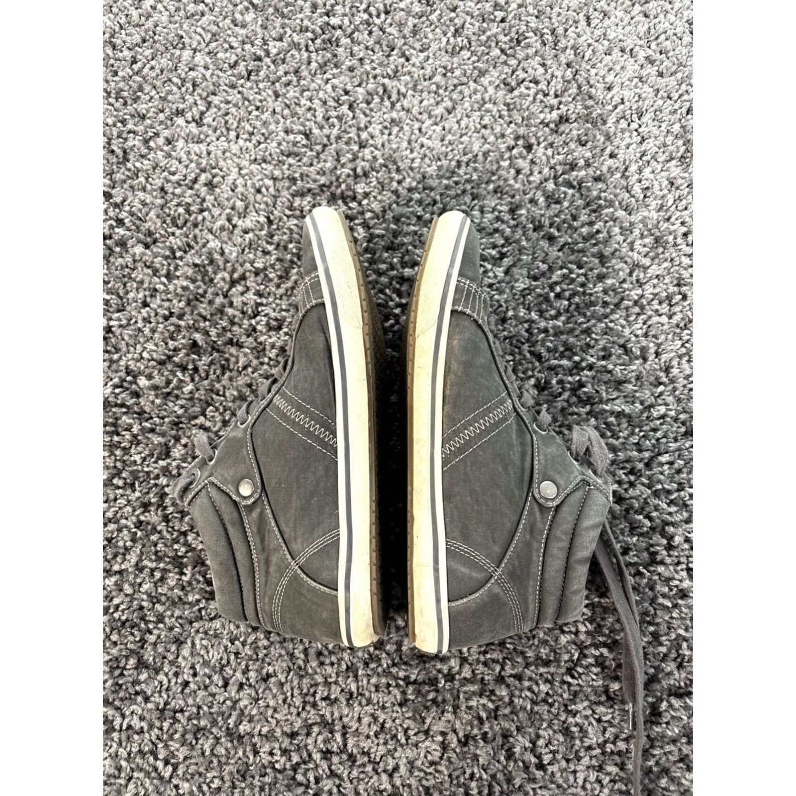 Taos Taos Startup High Top Sneaker Womens 8.5 Gray Lace Up Zip Sides Canvas Heel Flat M Shoes Size M / US 6-8 / IT 42-44 - 6 Thumbnail