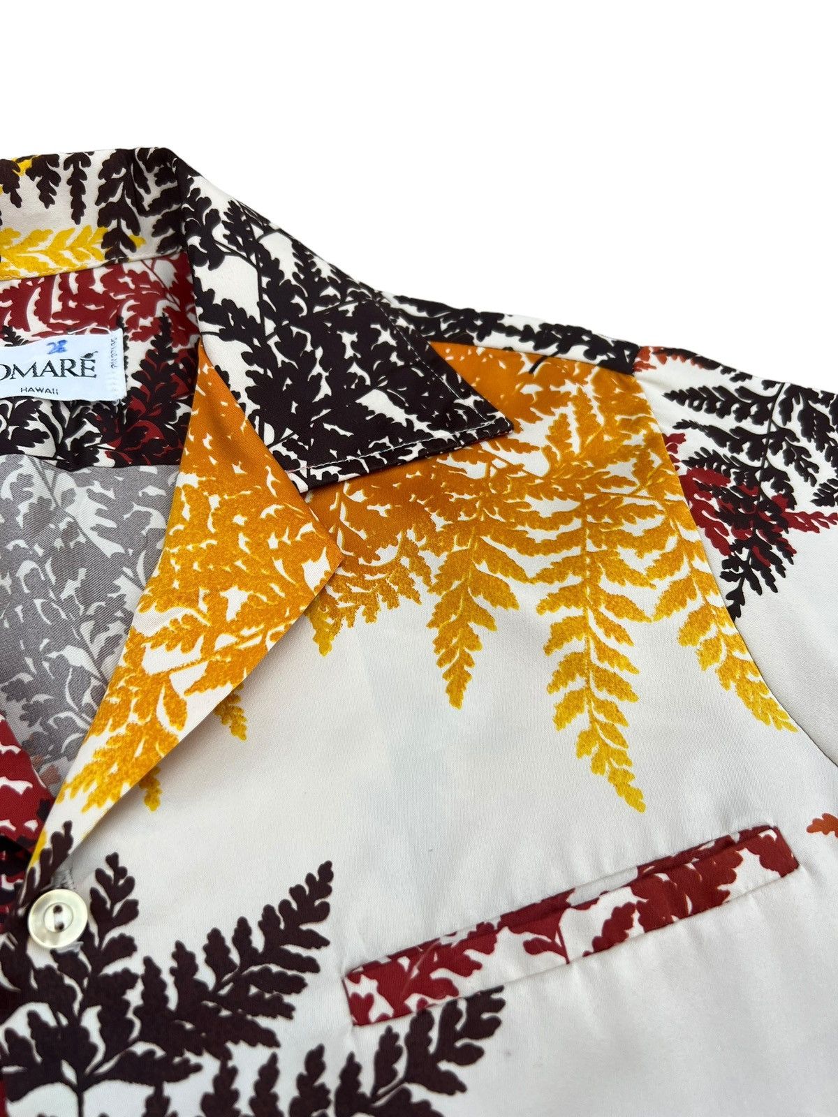 Vintage VTG 70s PAMORE Multi Colour Leaves Polyester Hawaiian Shirt Size US S / EU 44-46 / 1 - 7 Thumbnail