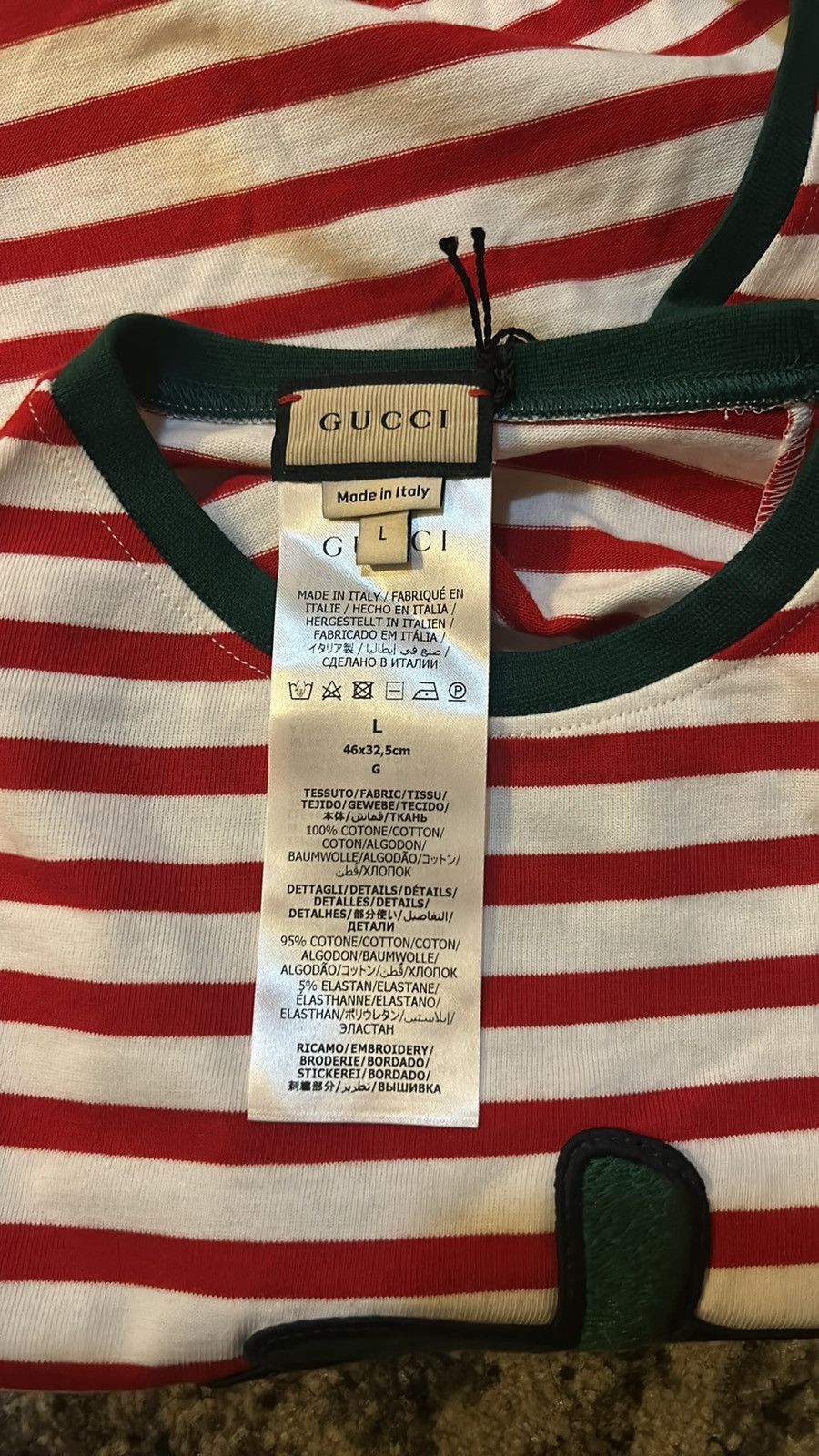 Gucci Gucci Pet Strawberry Cotton striped T-shirt size L Size ONE SIZE - 4 Thumbnail