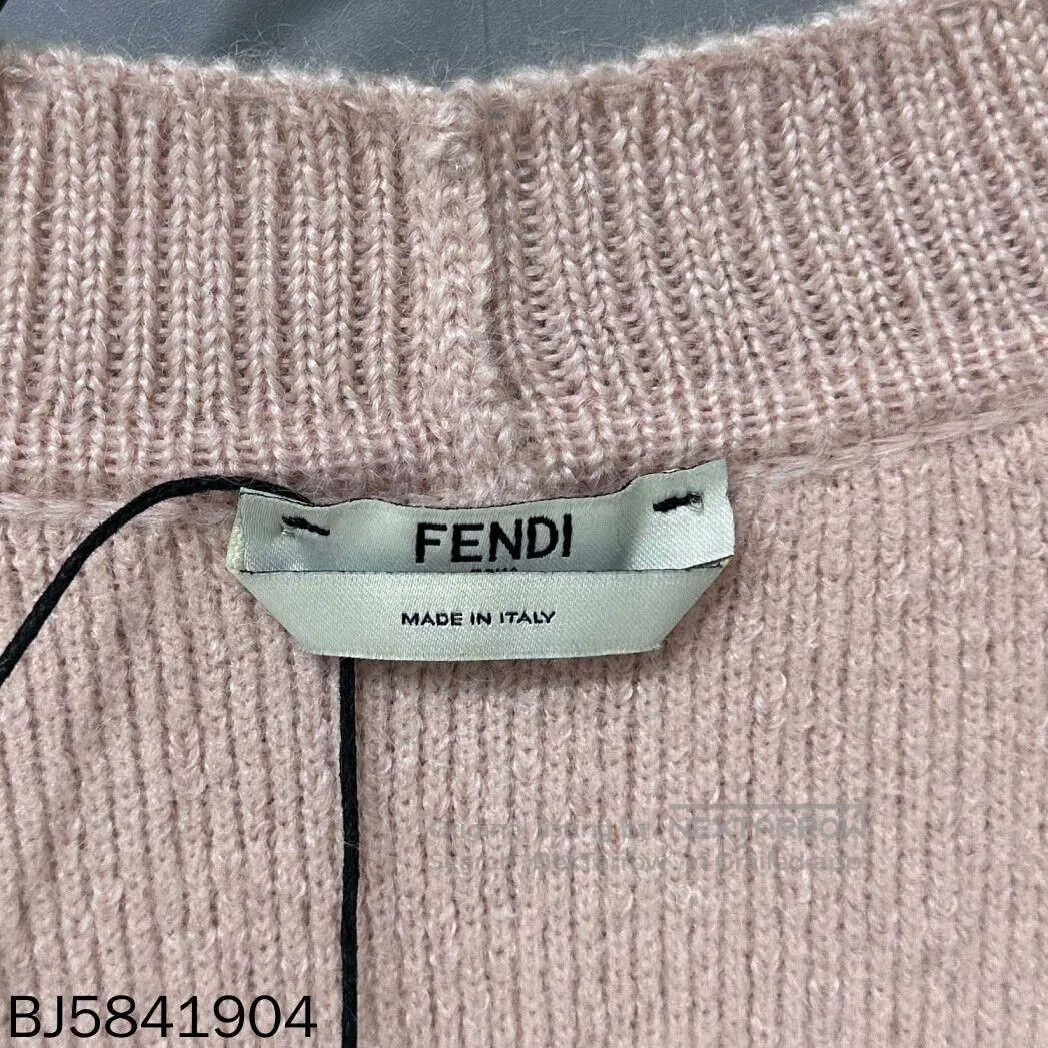 Fendi pink embroidered logo cardigan by Fendi. Size US S / EU 44-46 / 1 - 4 Thumbnail
